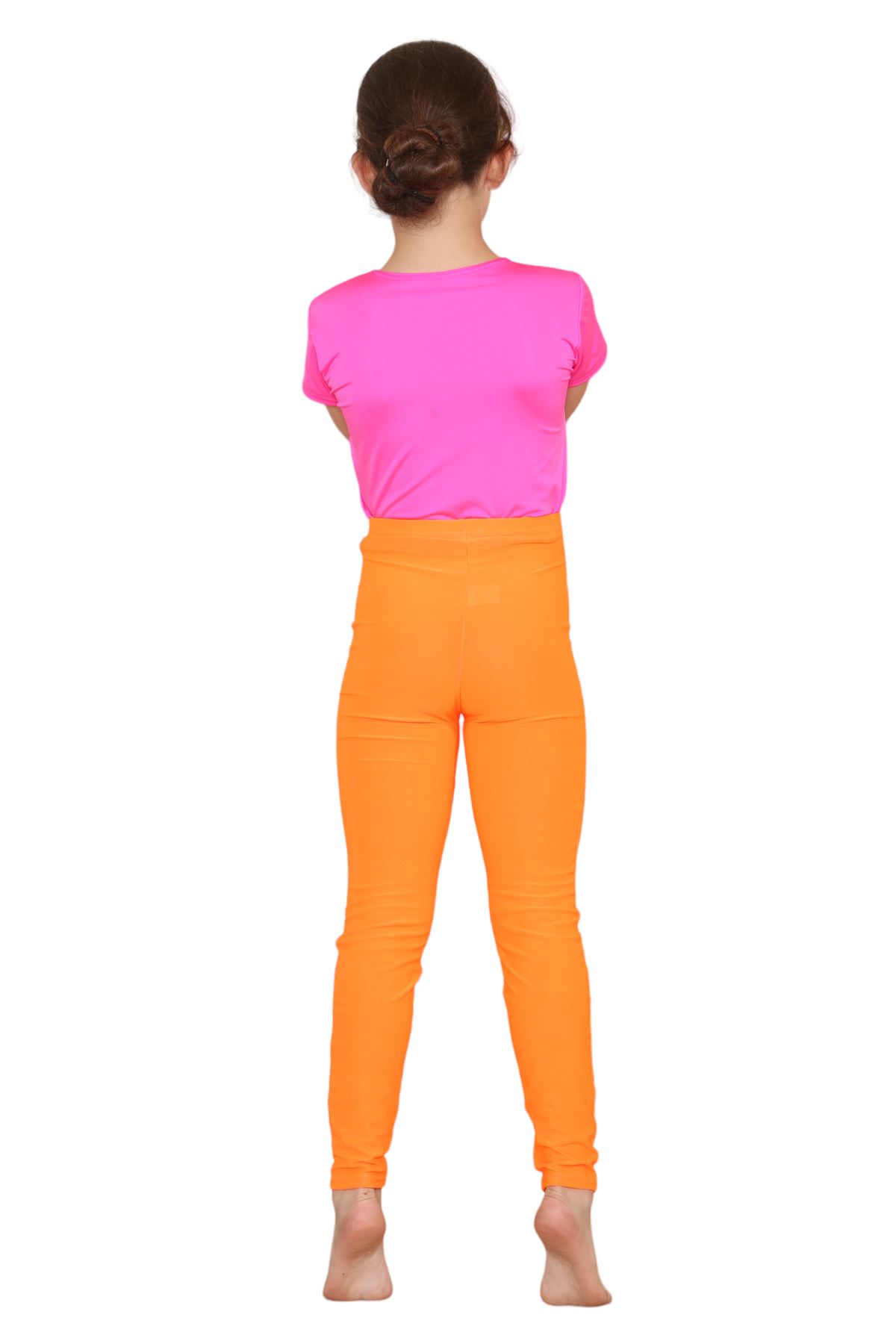 Girls Dance Leggings Gymnastics Microfibre Pants Kids Plain Full Length Trousers - Picture 34 of 85