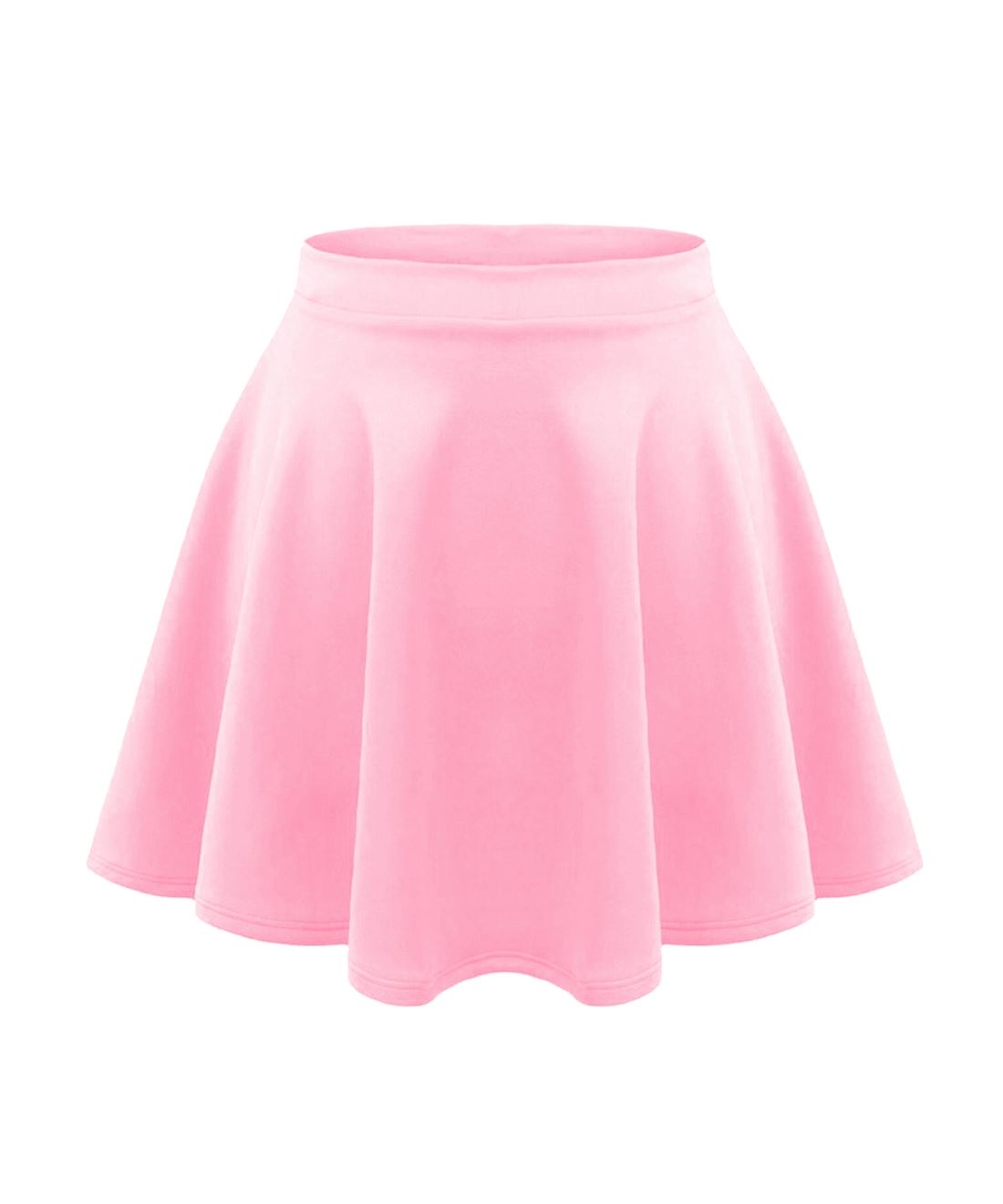 Girls Kids Plain Flared Skirt High Waistband Flippy Stretchy Short Skater Skirt - Picture 2 of 92