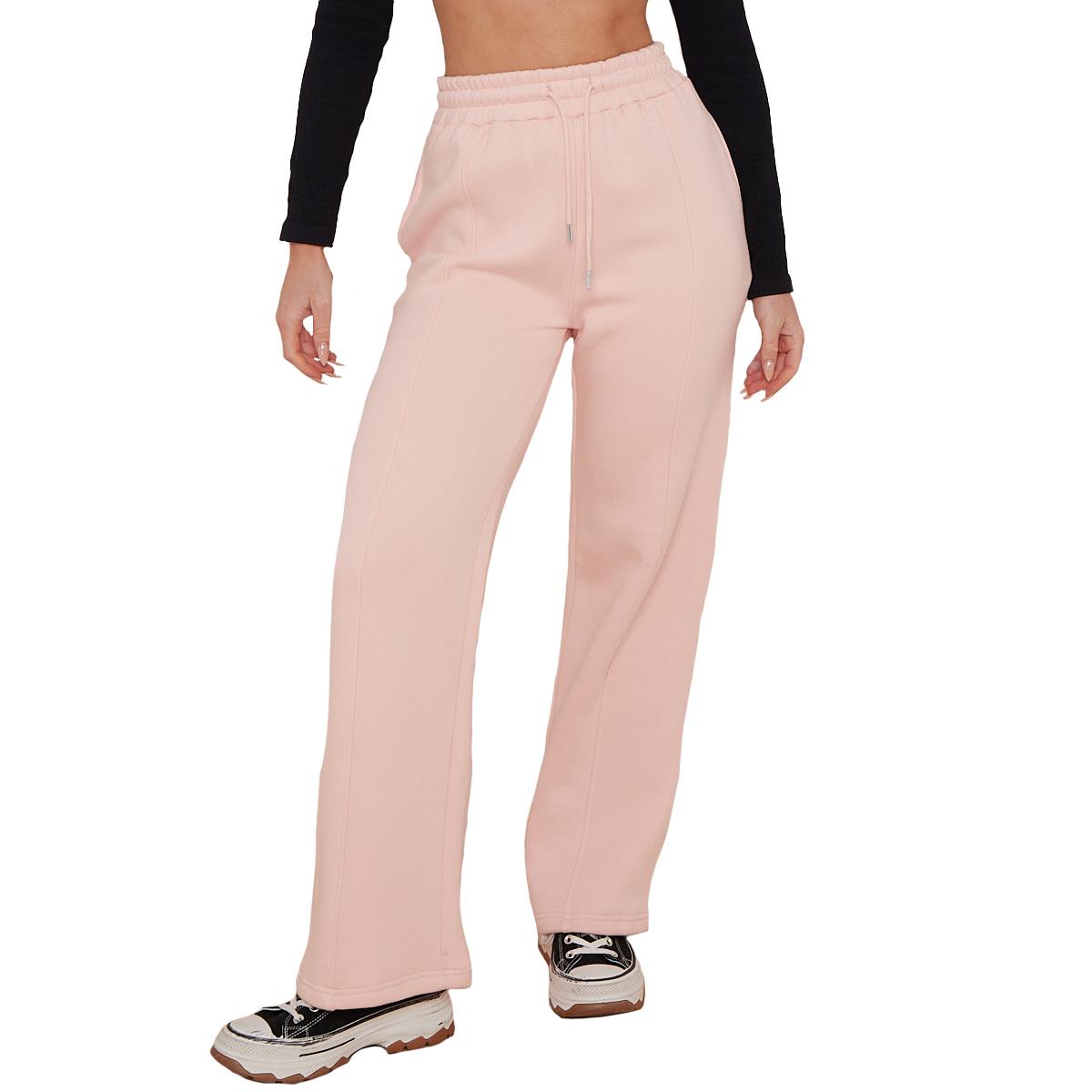 Ladies Fleece Lined Trousers Sweatpants Elastic Waist Wide Leg Loungewear Pants - Picture 2 of 43