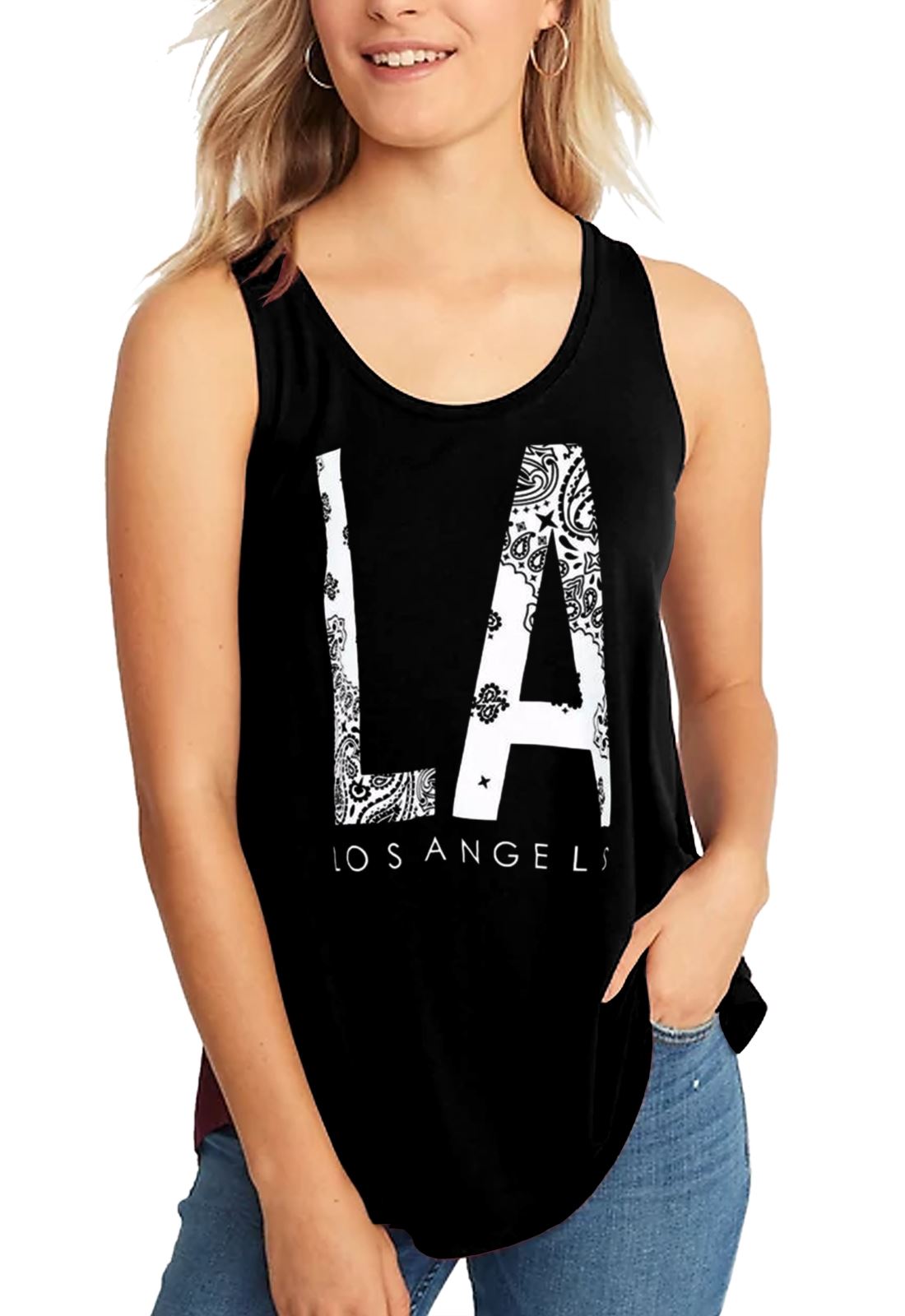 Women Ladies Sleeveless Bulls 1 Curved Hem Slogan Print Sports Gym Tank Vest Top Women Ladies Sleeveless Bulls 1 Curved Hem Slogan Print Sports Gym Tank Vest Top