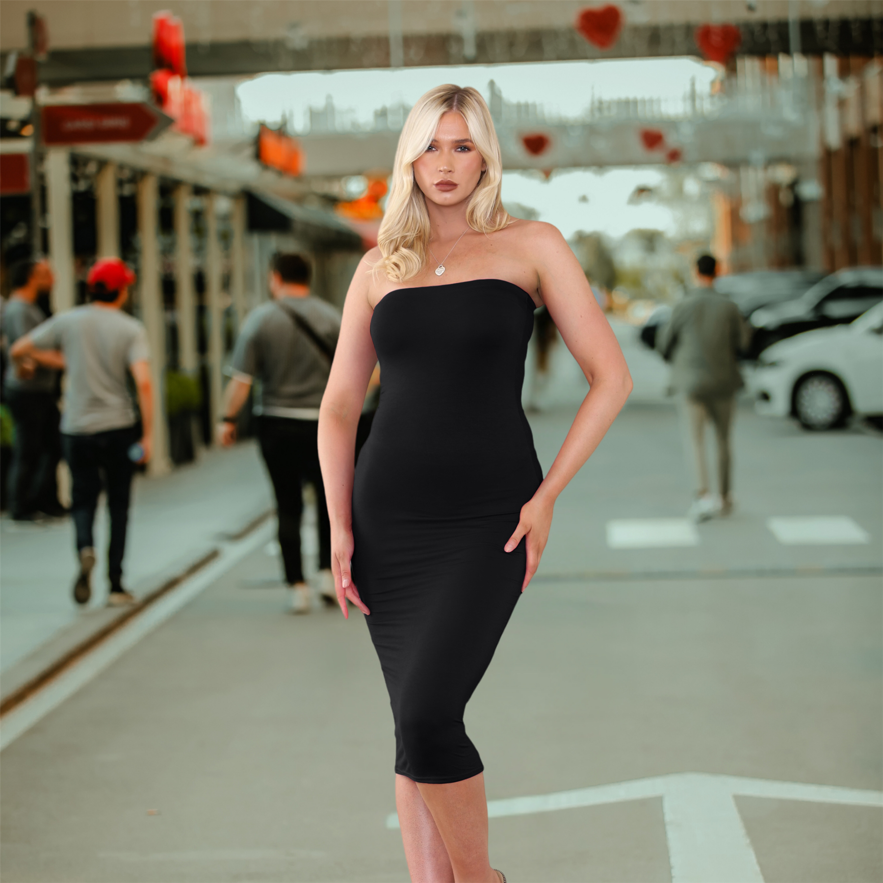 Damas Boobtube Midi Vestido Liso Elástico Sin tirantes Bandeau Verano Bodycon Vestido - Imagen 17 de 126