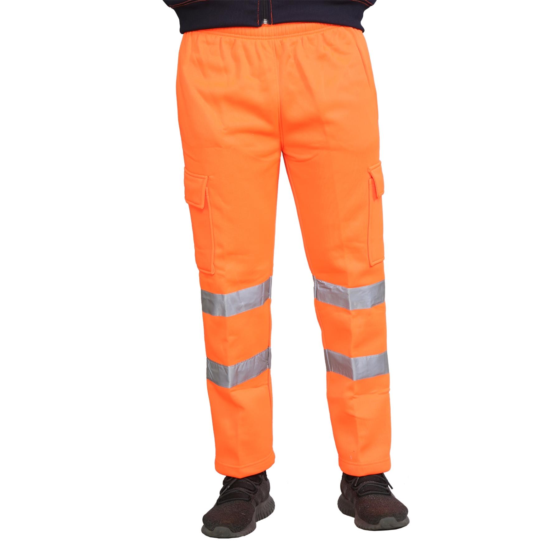 Para hombres Hi Vis Vis Visibilidad Viz Seguridad Parte inferior de lana Ropa de trabajo Pantalones para correr - Imagen 7 de 26