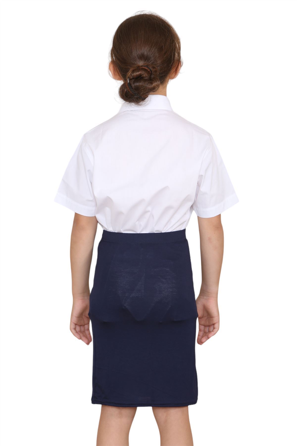 Mädchen Kurzarm Schuluniform Shirt Kinder weiß Bluse Oberteil 2er Pack - Bild 11 von 14