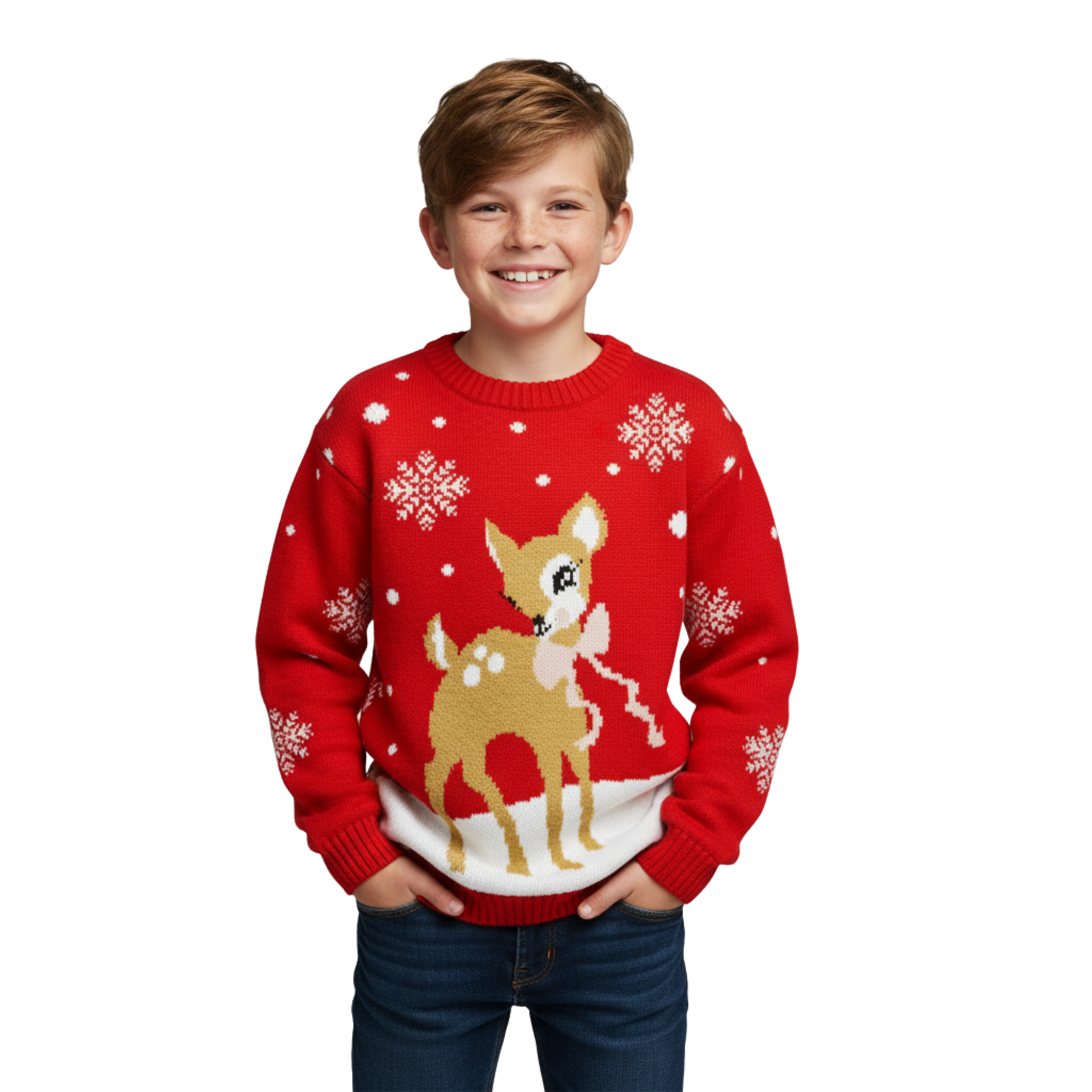 Kids Christmas Jumper Girls Boy Reindeer Sweater Children Novelty Xmas Sweater - Picture 18 of 97
