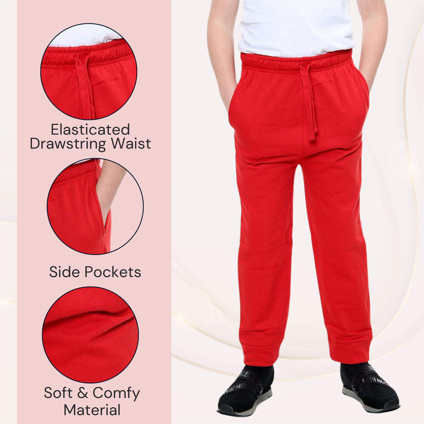 Kids Fleece Trouser Girls Boys Joggers Sports Casual School PE Tracksuit Pants - Picture 32 of 38