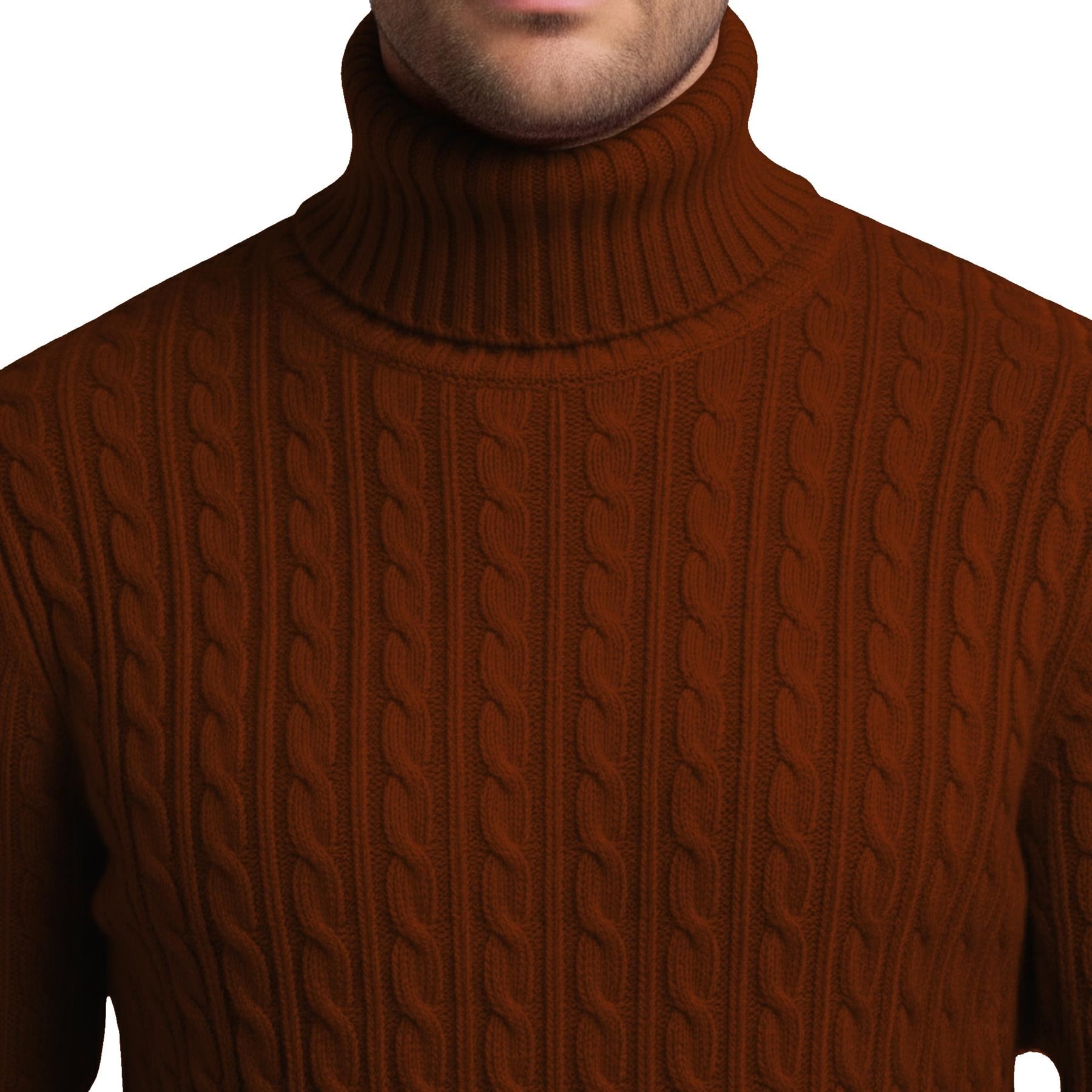 Herren Polo Rollkragen Langarm Pullover Zopfmuster Winterpullover Pulli - Bild 19 von 154