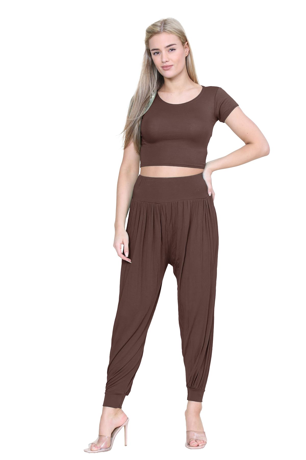 Womens Alibaba Harem Leggings Cuffed Bottoms Plain Hareem Trousers Baggy Pants - Picture 20 of 130