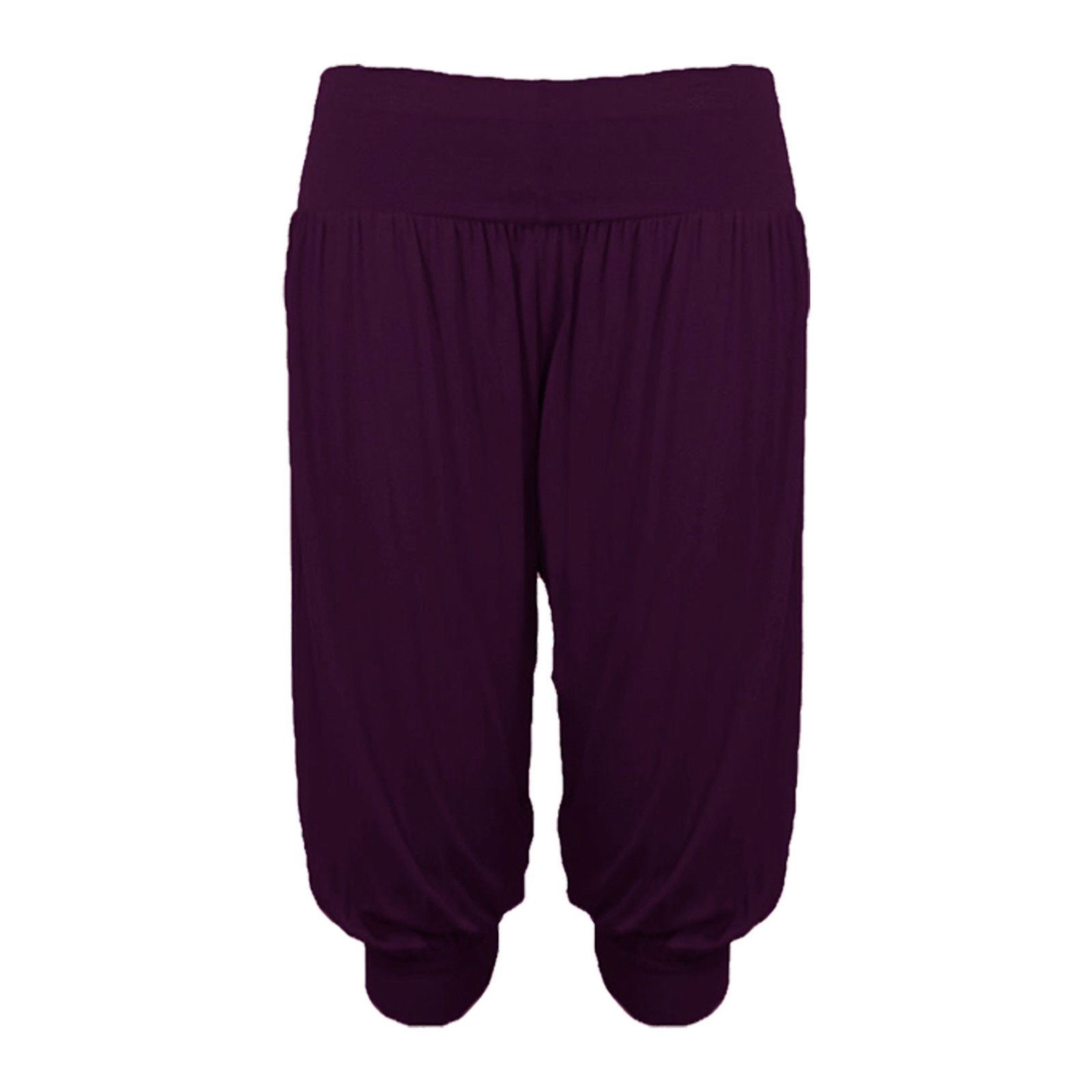 Womens 3/4 Alibaba Leggings Cropped Harem Trousers Plain Cuffed Hareem Pants - Picture 6 of 9