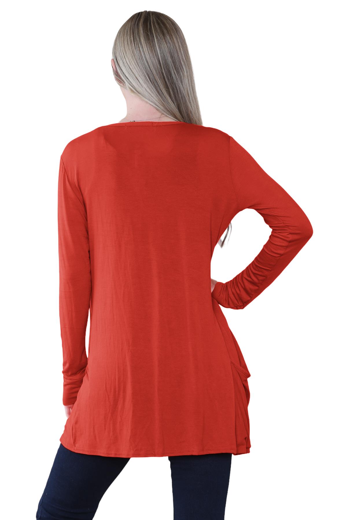 Boyfriend Cardigan Damen schlicht langärmelig offener Tropfen Tasche Freizeit Achselzucken Oberteil - Bild 115 von 148
