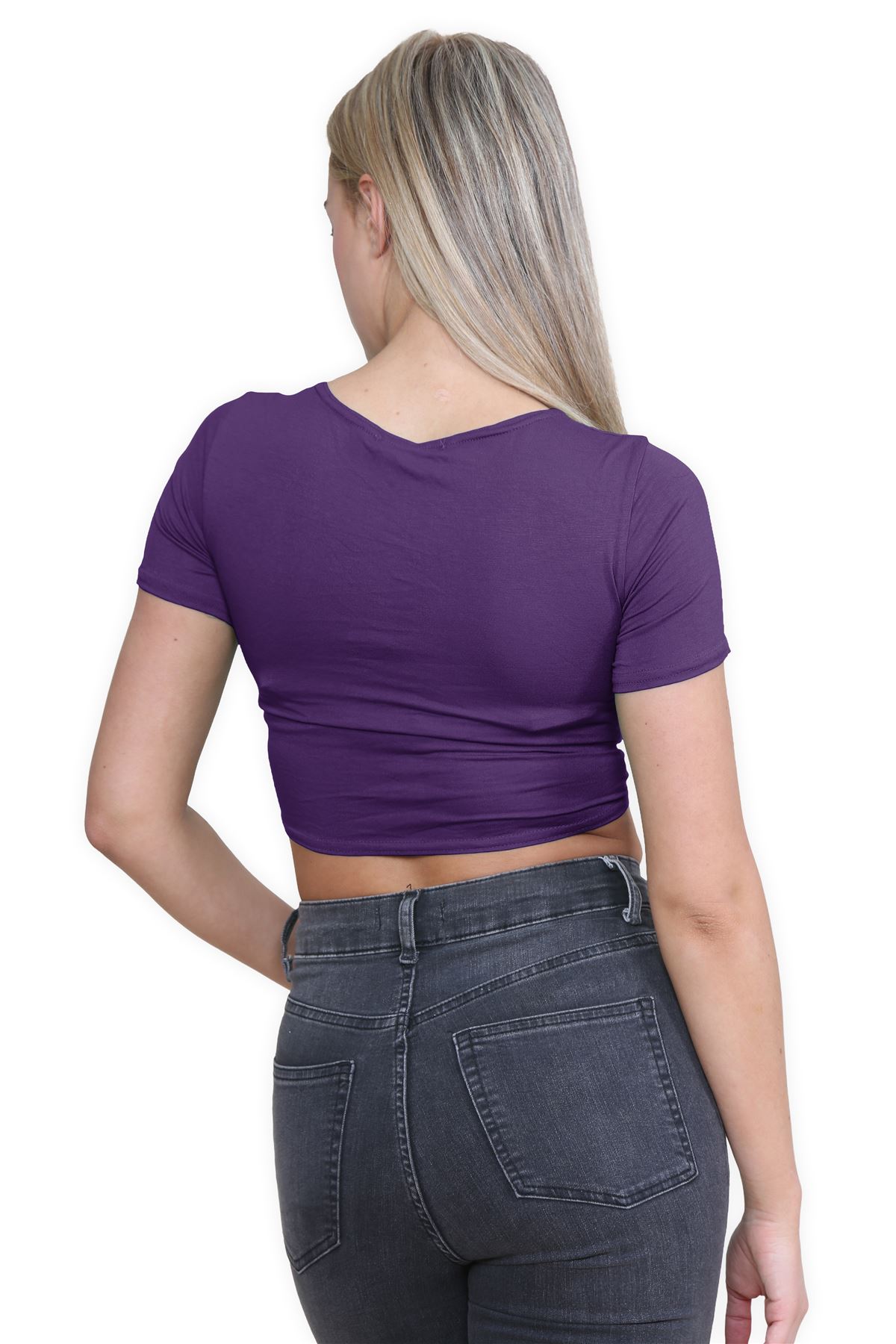 Damen-Cardigan Kurzarm vorne zum Binden einfach Bolero Achselzucken lässig bauchfrei Oberteil - Bild 82 von 133