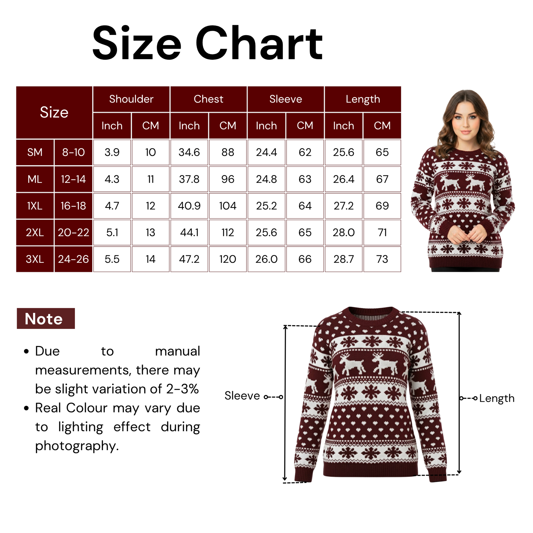 Christmas Reindeer Jumper Womens Knitted Funny Xmas Sweater Unisex Retro Jumpers - Picture 46 of 118