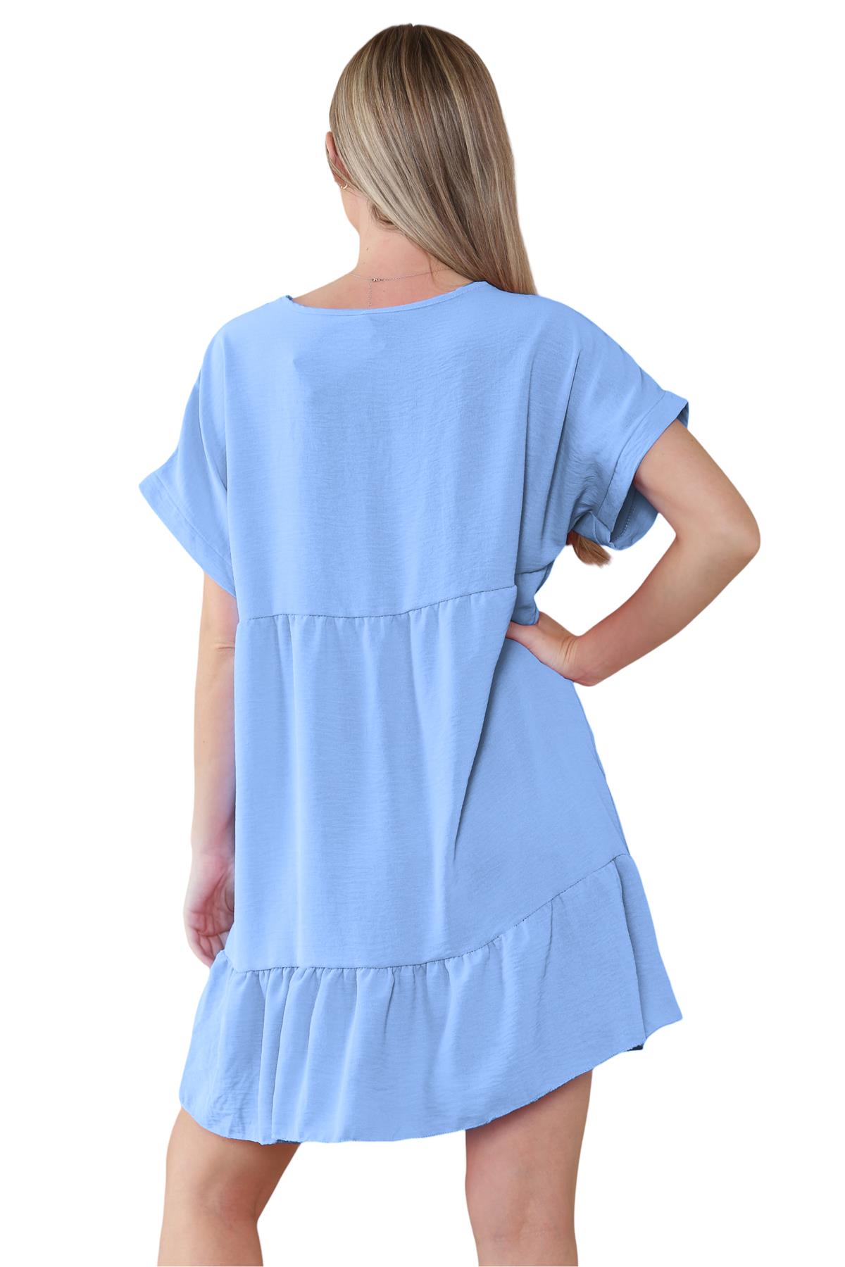 Mini top plisado liso italiano con cuello en V para mujer playa columpio - Imagen 42 de 54