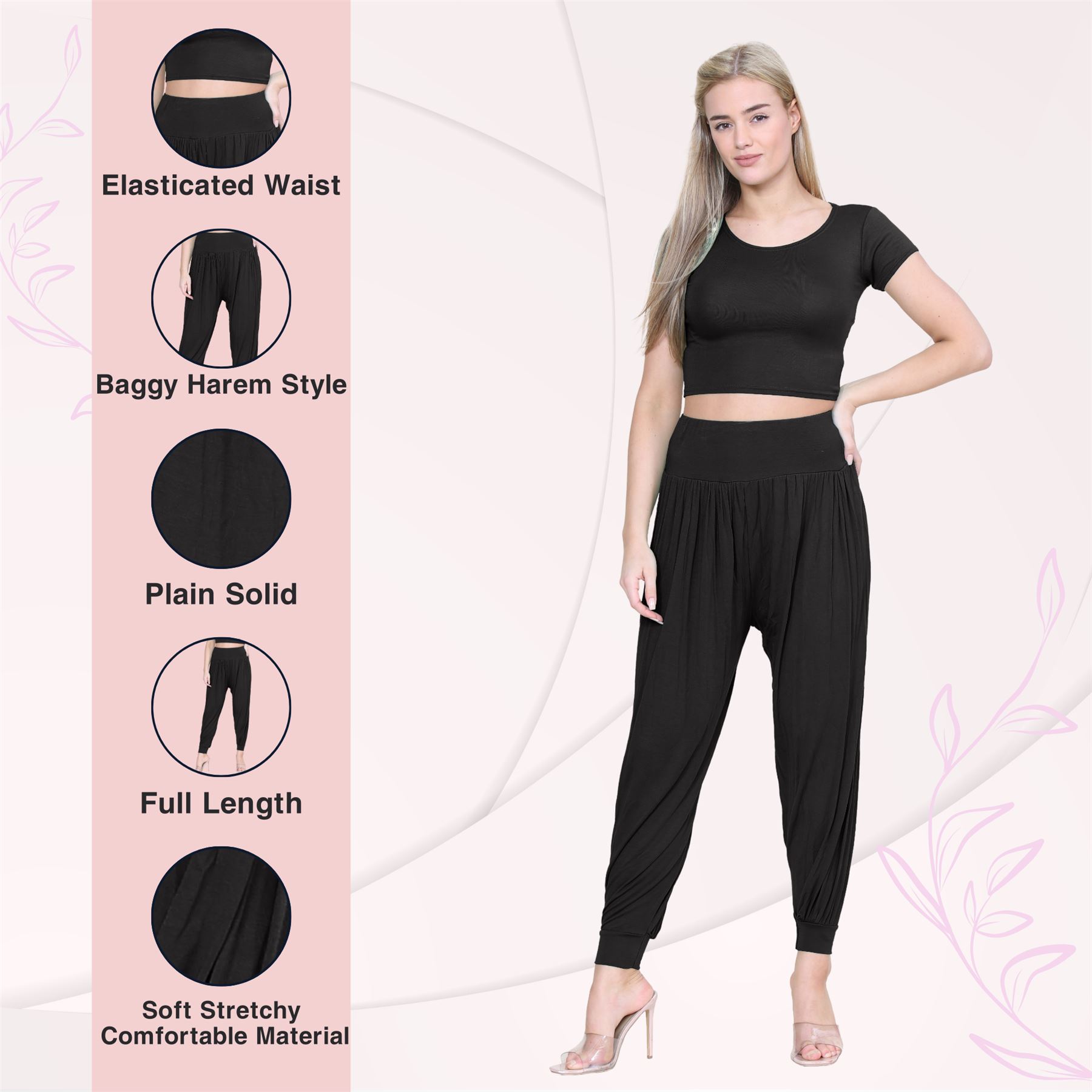 Womens Alibaba Harem Leggings Cuffed Bottoms Plain Hareem Trousers Baggy Pants - Picture 12 of 130