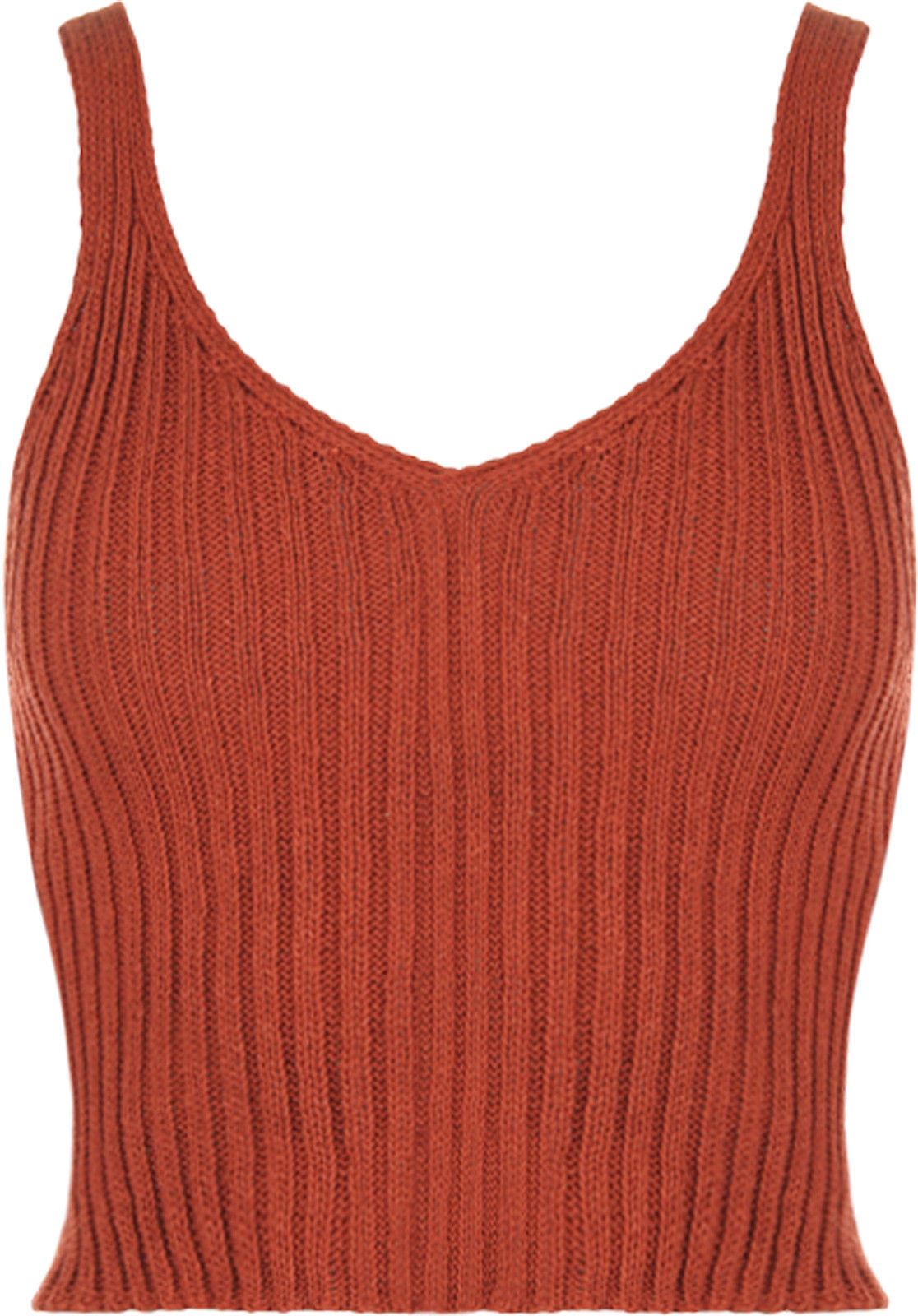 ribbed v neck vest top