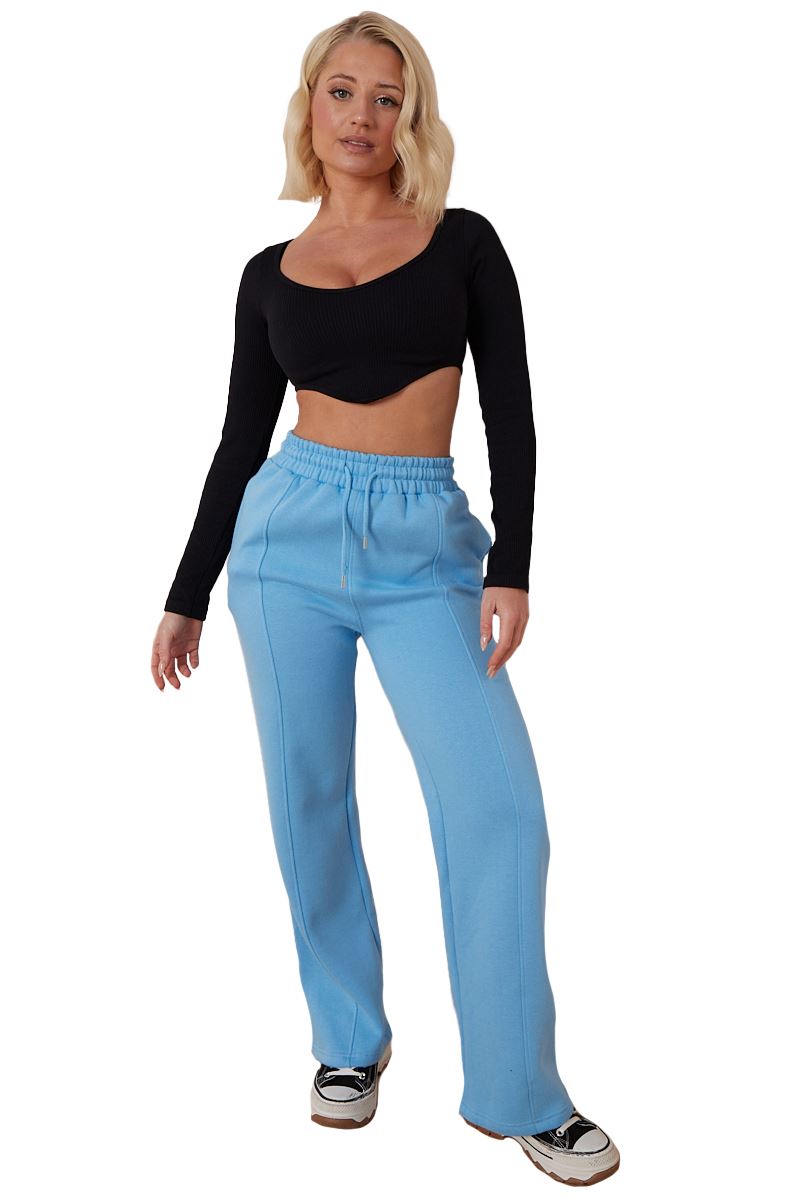 Ladies Fleece Lined Trousers Sweatpants Elastic Waist Wide Leg Loungewear Pants - Picture 31 of 43