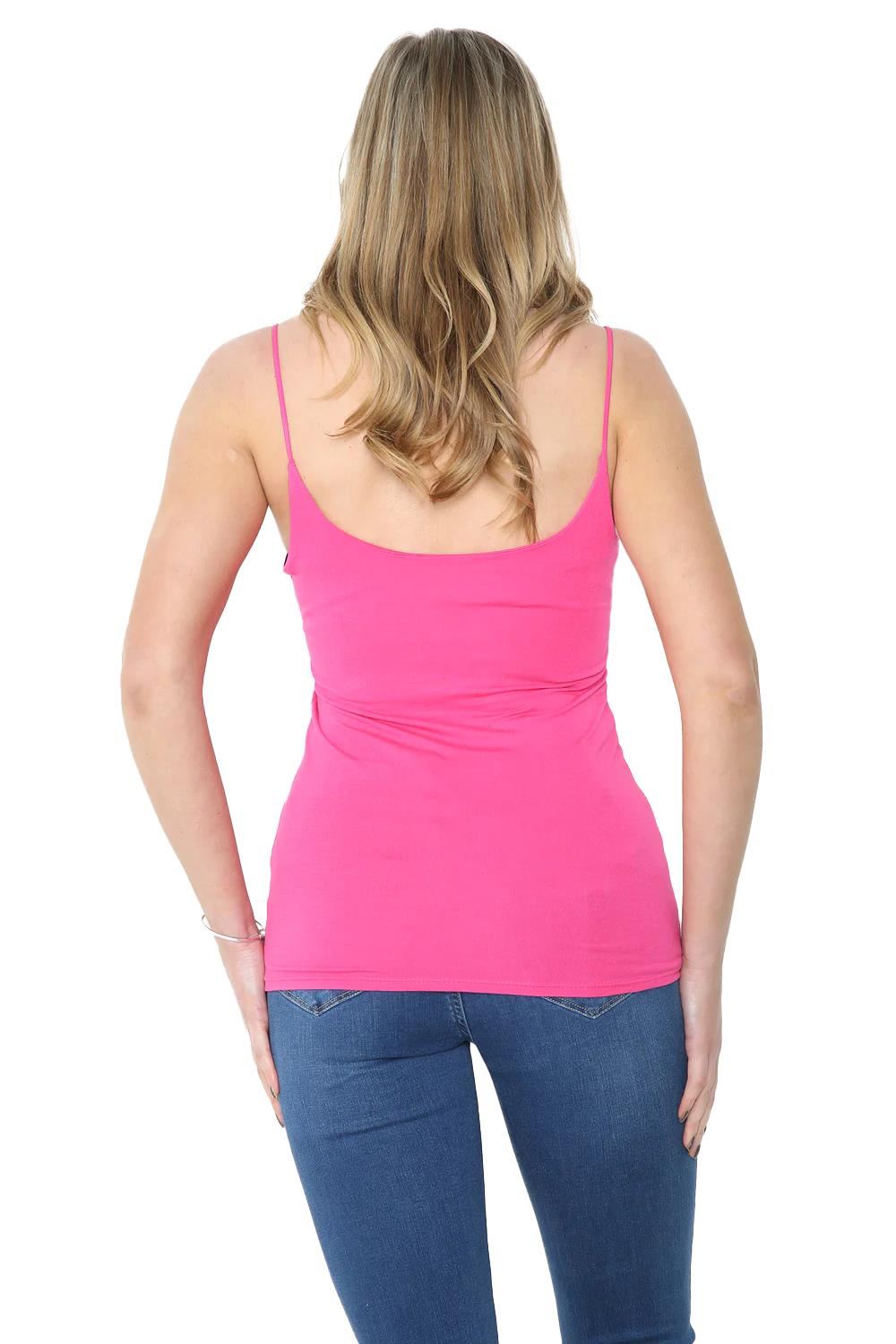 Womens Bodycon Cami Strappy Tank Top Plain Summer Activewear Vest Top, Pack of 3 - Picture 38 of 221