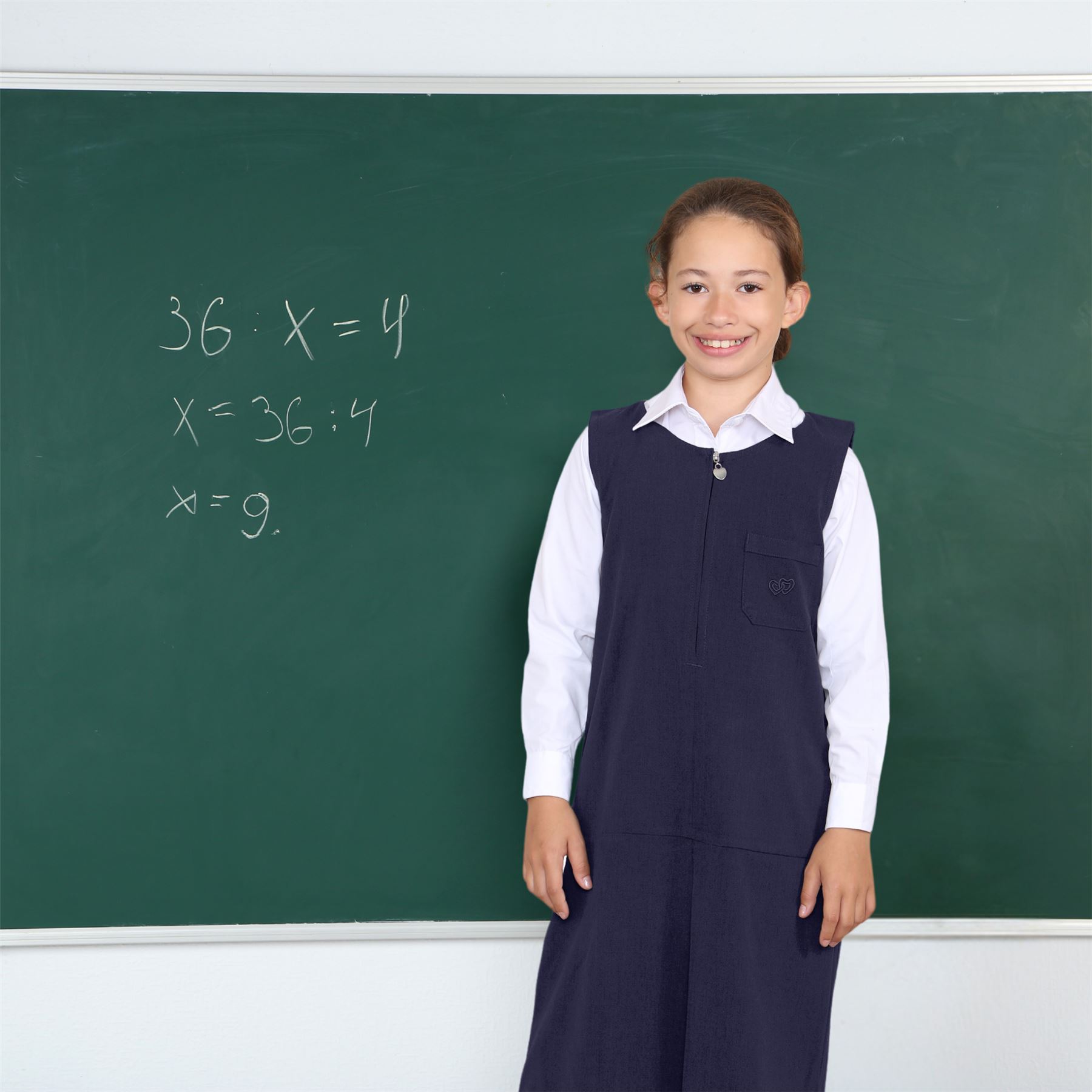 Niñas Corazón Bolsillo Delantal Niños Sin Mangas Plisado Cremallera Uniforme Escolar Vestido - Imagen 22 de 22