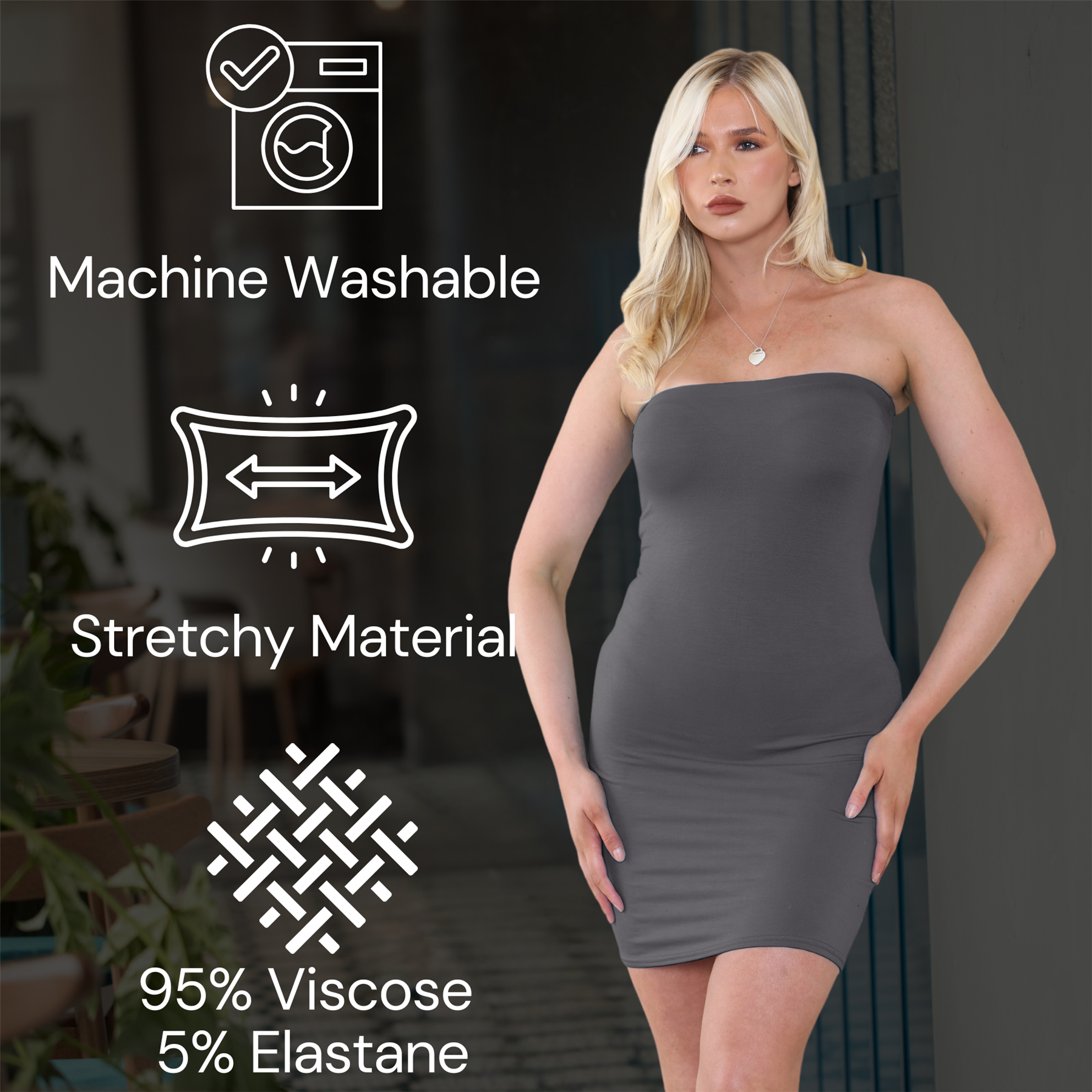 Mujer Vestido ceñido al cuerpo Bandeau Sin mangas Liso BoobTube Elastizado Fiesta Mini Vestido - Imagen 35 de 140