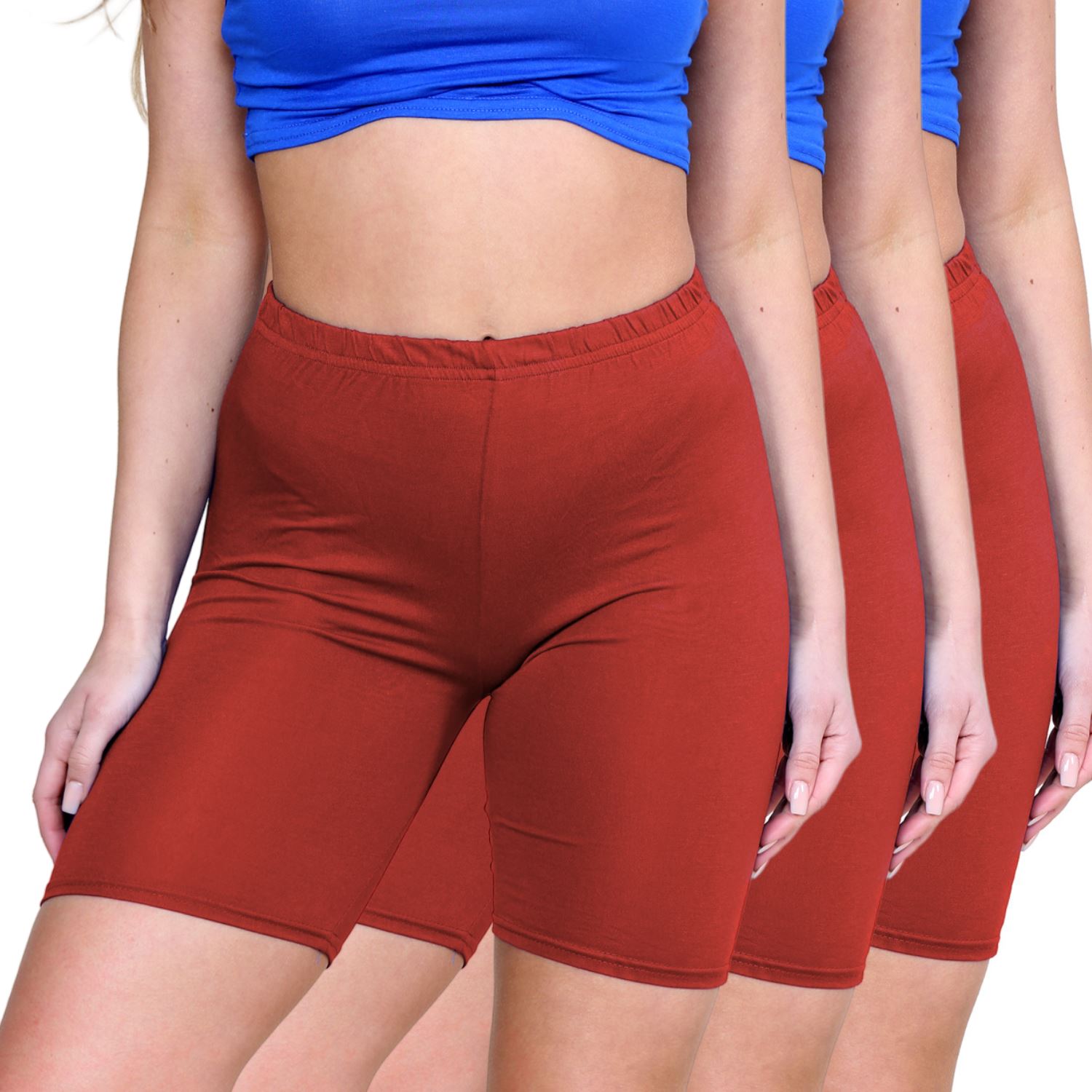 Pantalones Cortos de Ciclismo Lisos Para Mujer Baile Gimnasio Pantalones Cortos Elásticos Activos Paquete de 3 - Imagen 205 de 268