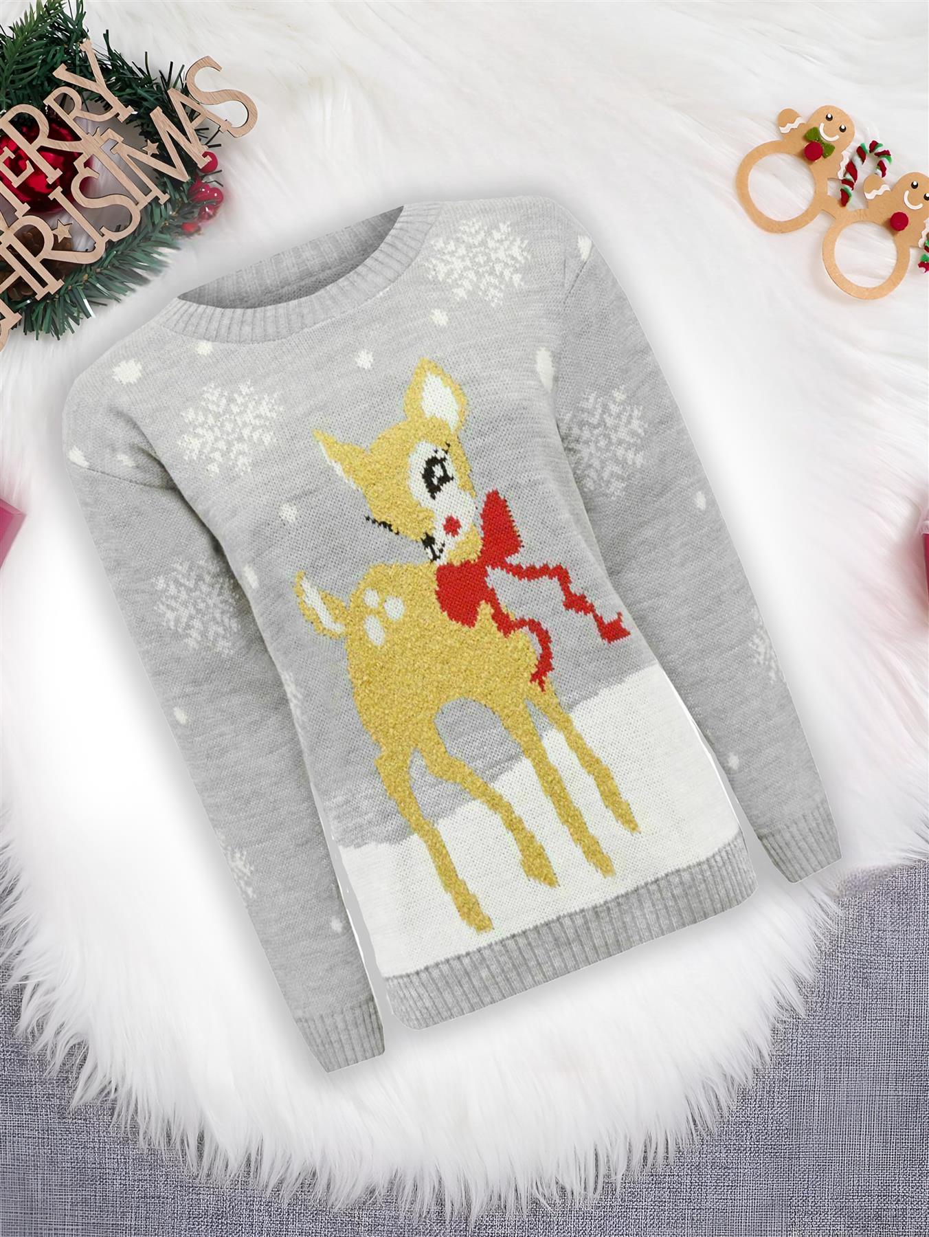 Suéter de Navidad para niños Niñas Niños Reno Niños Novedad Suéter de Navidad - Imagen 7 de 67