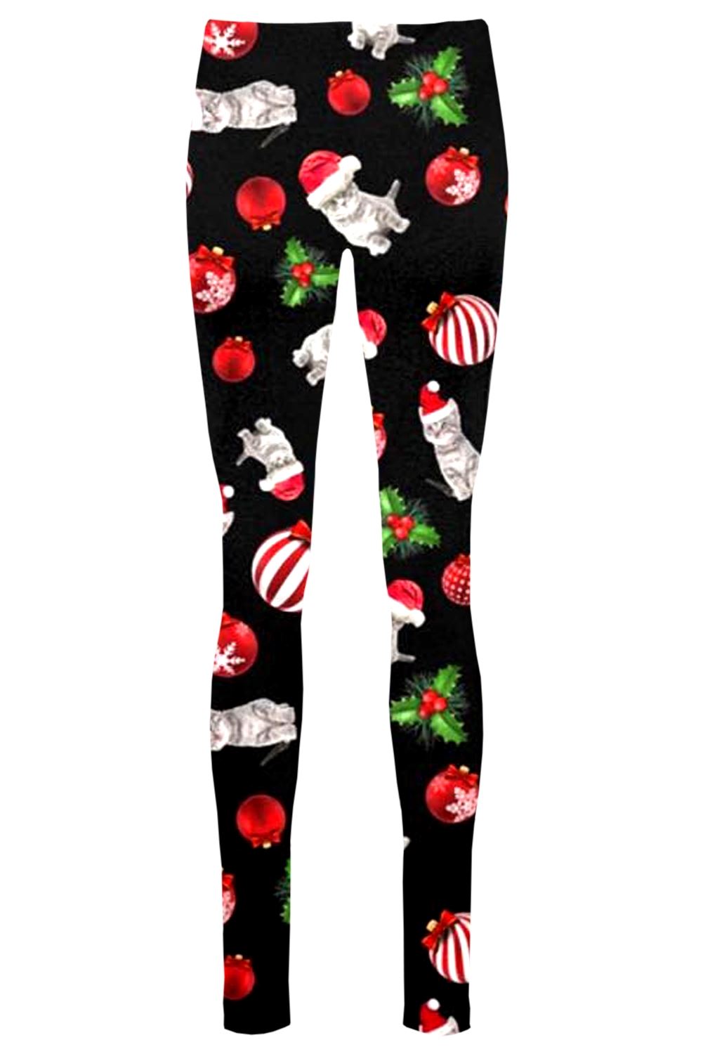 New Womens Christmas Xmas Santa Snowman Printed Stretchy Leggings
