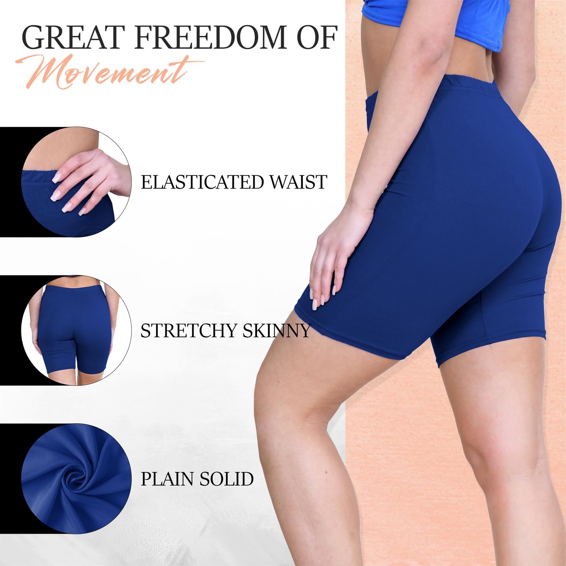 Pantalones Cortos de Ciclismo Lisos Para Mujer Baile Gimnasio Pantalones Cortos Elásticos Activos Paquete de 3 - Imagen 134 de 268