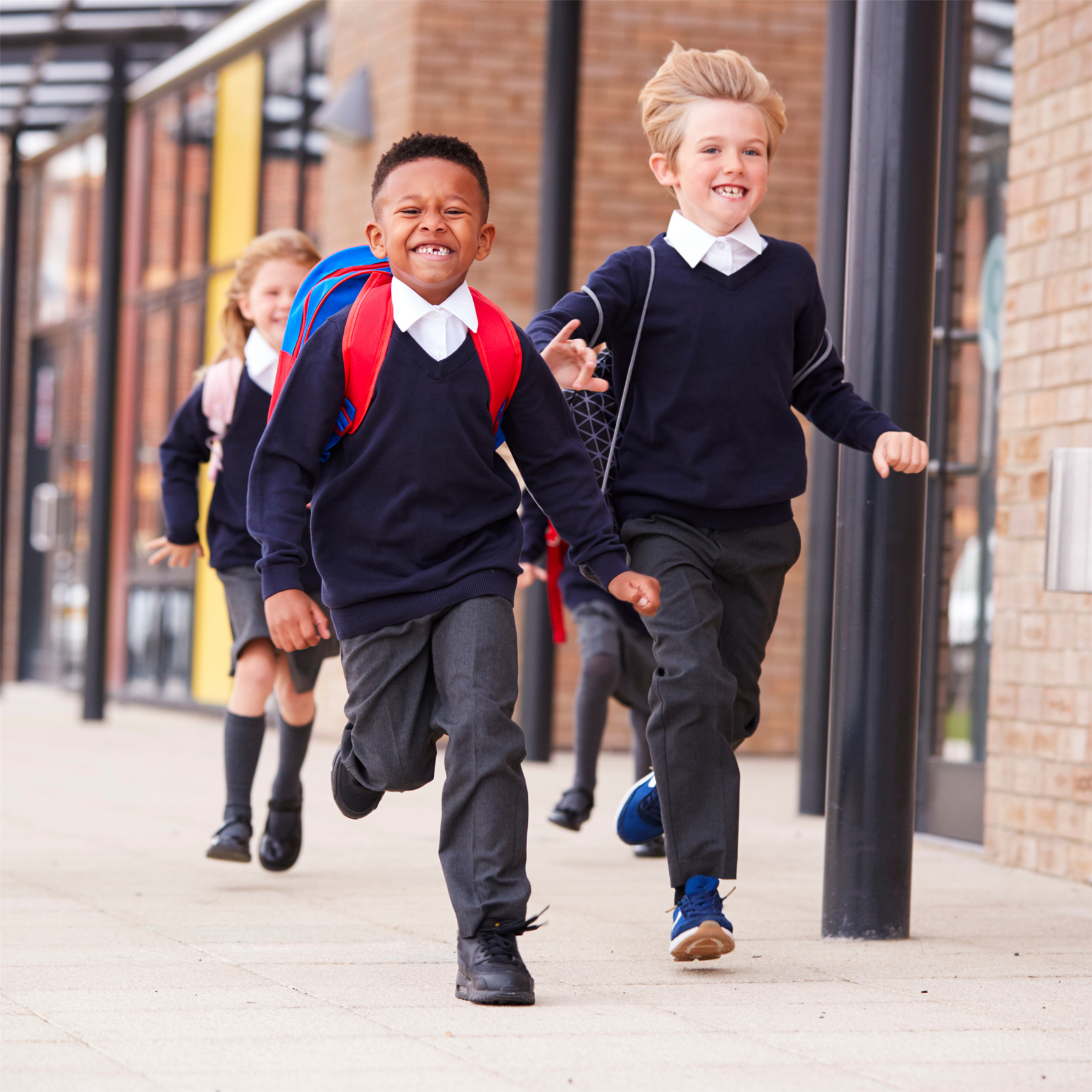 Boys Kids Uniform Pant Half Elastic Waist Back Pull Up School Trousers Pack Of 2 - Picture 6 of 15