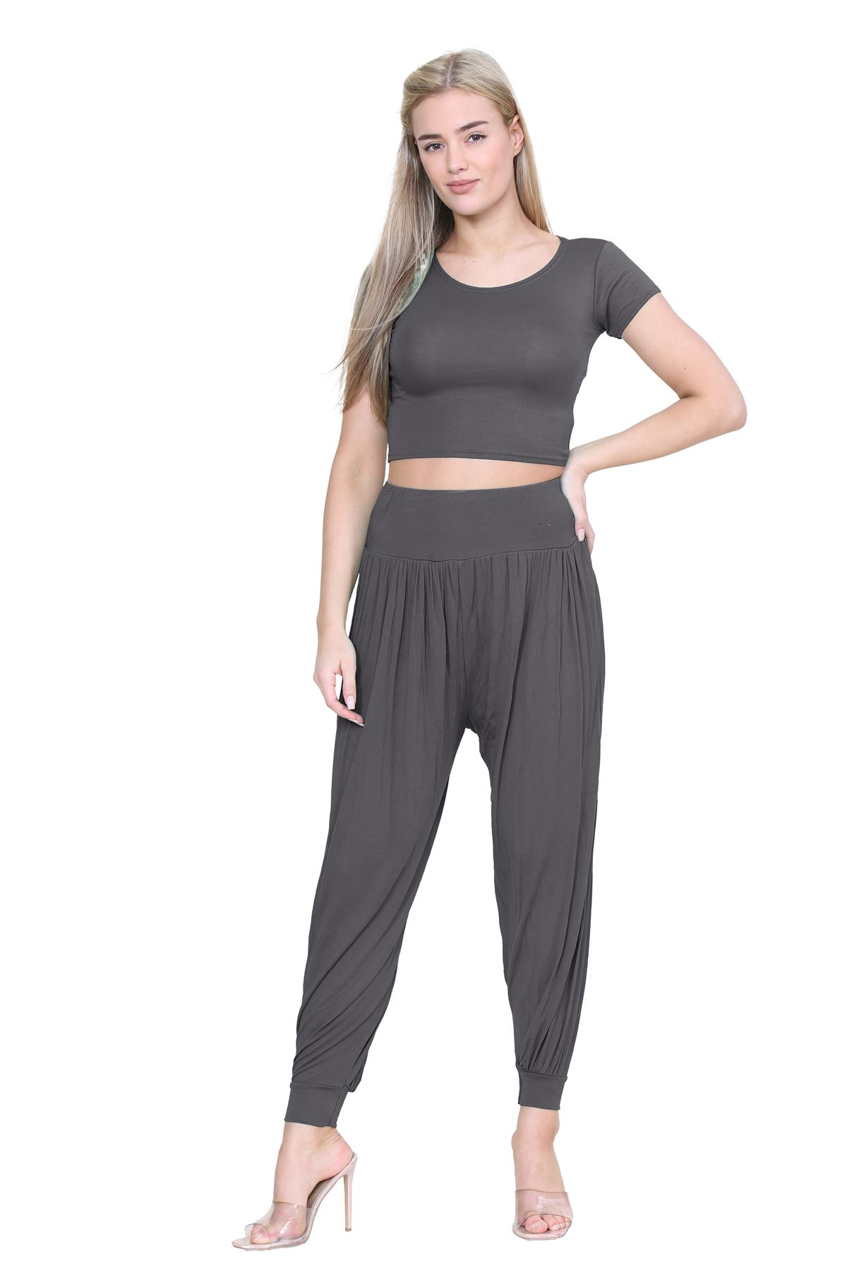 Womens Alibaba Harem Leggings Cuffed Bottoms Plain Hareem Trousers Baggy Pants - Picture 30 of 130
