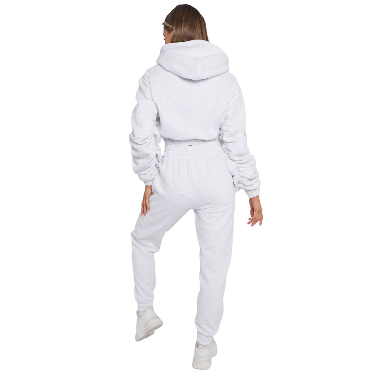 Damas Traje de chándal 2 piezas Juego de salón Mangas fruncidas Sudadera con capucha recortadas Ropa de salón - Imagen 31 de 44