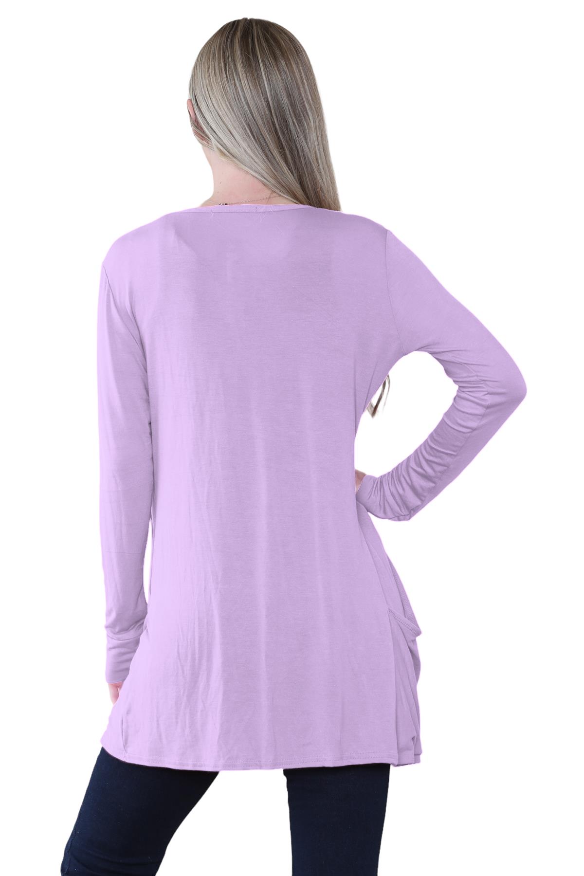 Boyfriend Cardigan Damen schlicht langärmelig offener Tropfen Tasche Freizeit Achselzucken Oberteil - Bild 63 von 148