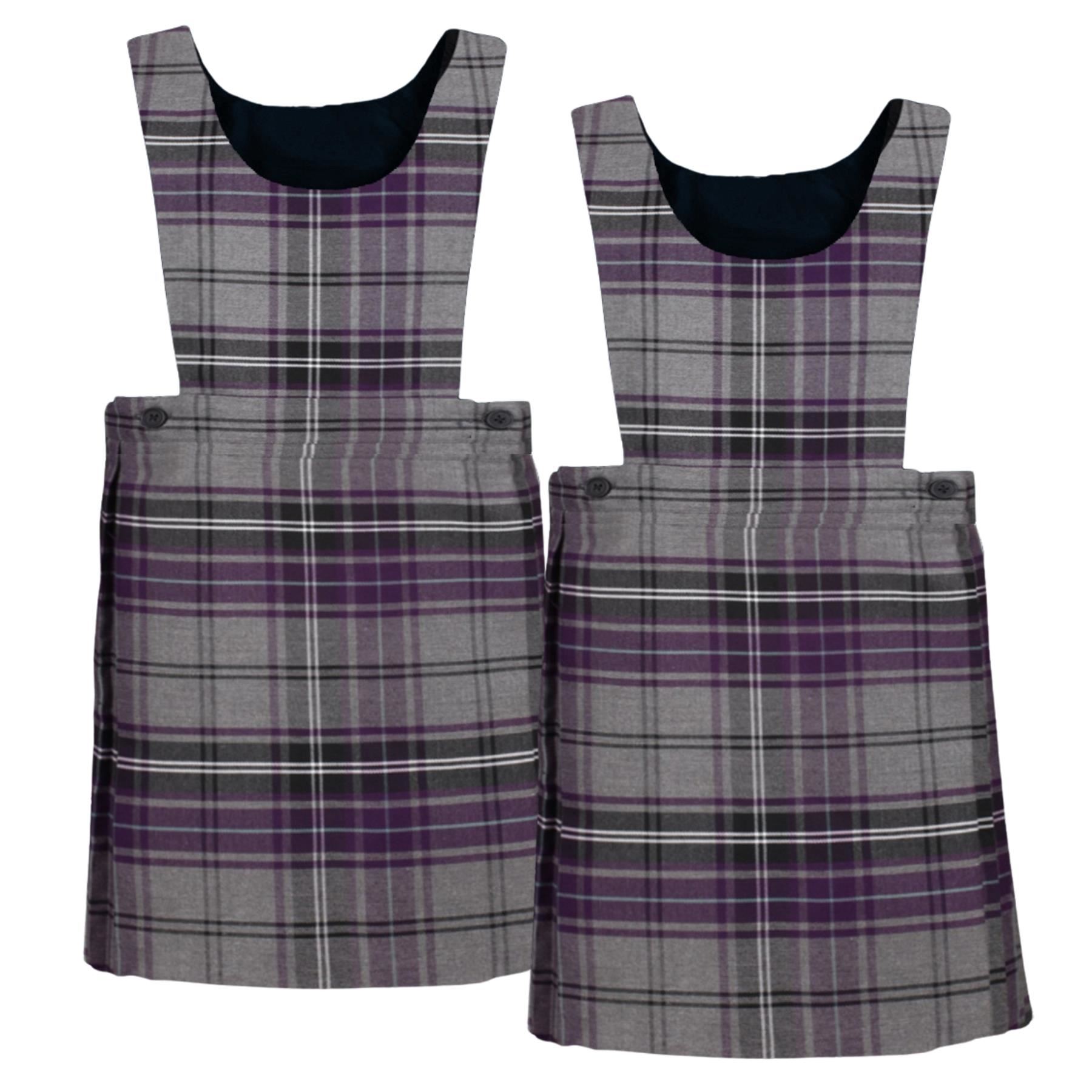 Niñas Babero Delantal Tartán Vestido Envolvente Cuchillo Plisado Uniforme Escolar Paquete de 2 - Imagen 37 de 64