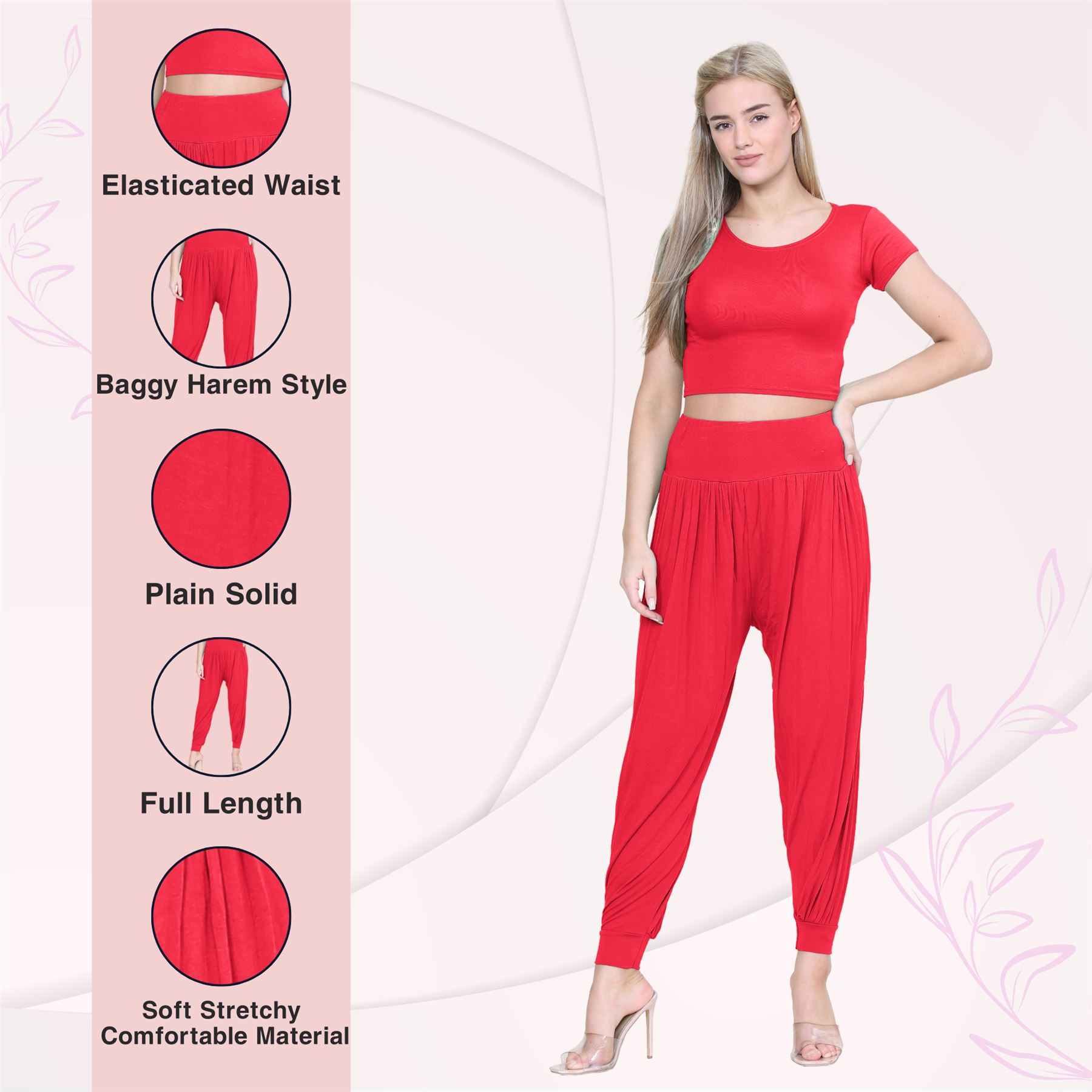 Womens Alibaba Harem Leggings Cuffed Bottoms Plain Hareem Trousers Baggy Pants - Picture 89 of 130