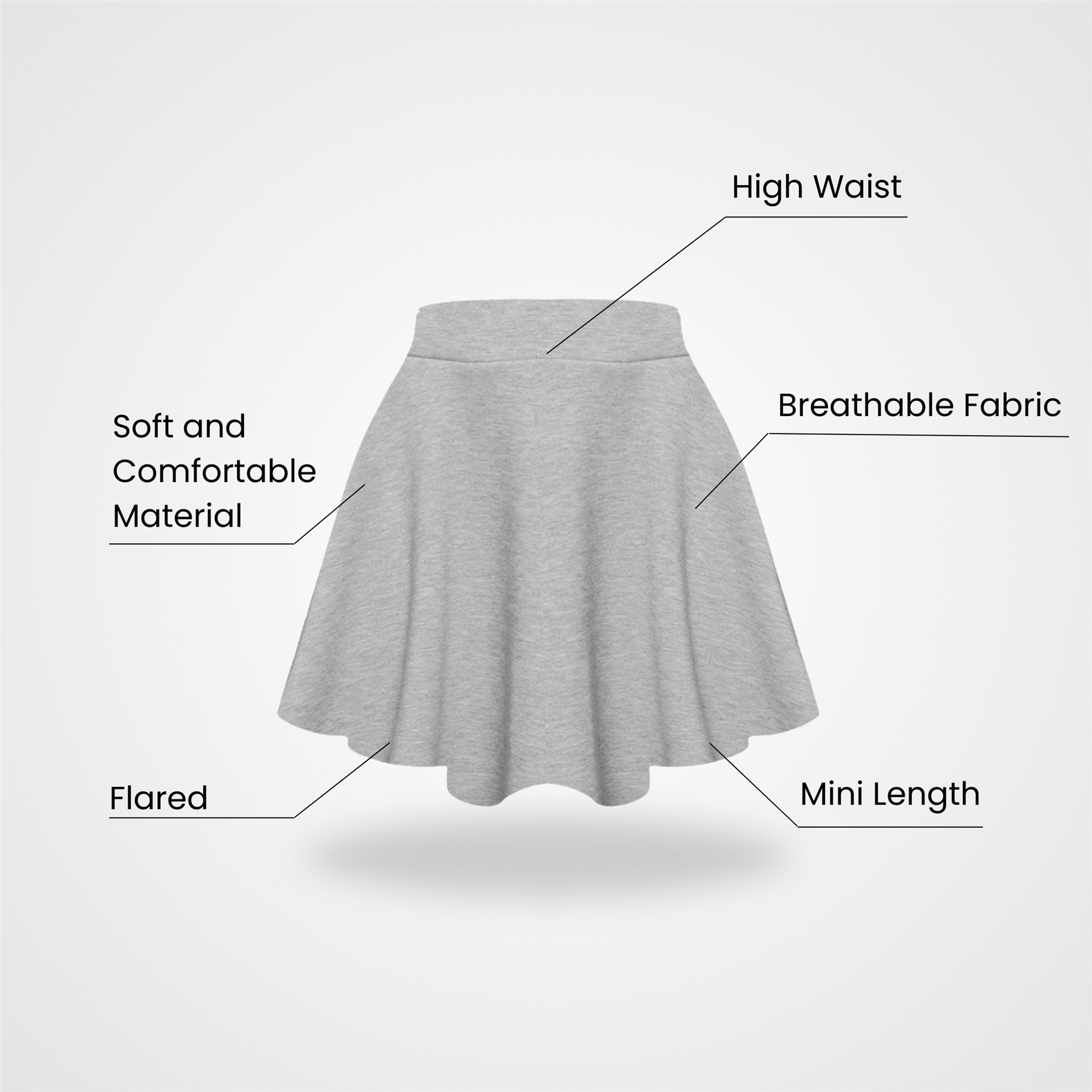 Girls Kids Plain Flared Skirt High Waistband Flippy Stretchy Short Skater Skirt - Picture 31 of 92