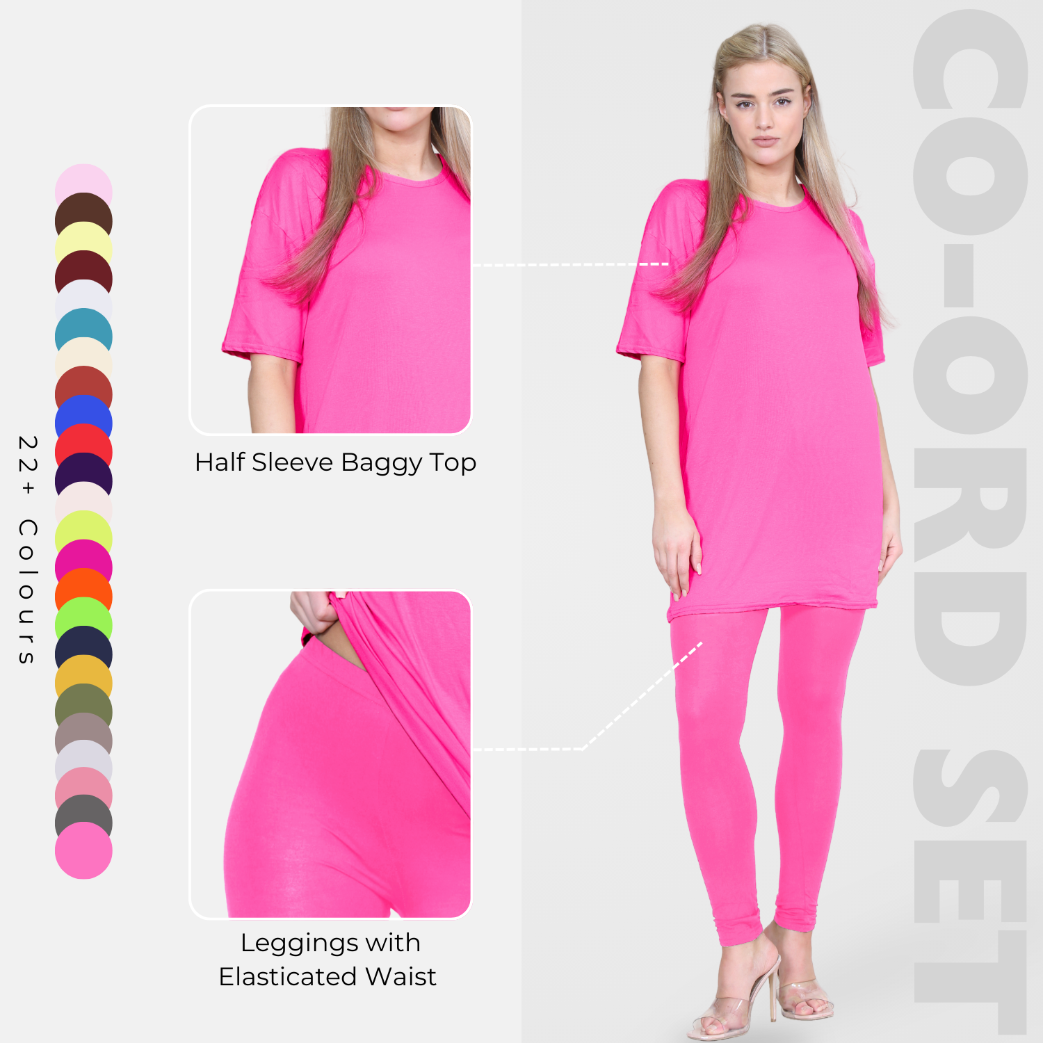 Damas Longline Suelto Camiseta Leggings Gimnasio Chándal Conjunto Coord 2 Piezas Ropa de Salón - Imagen 27 de 155