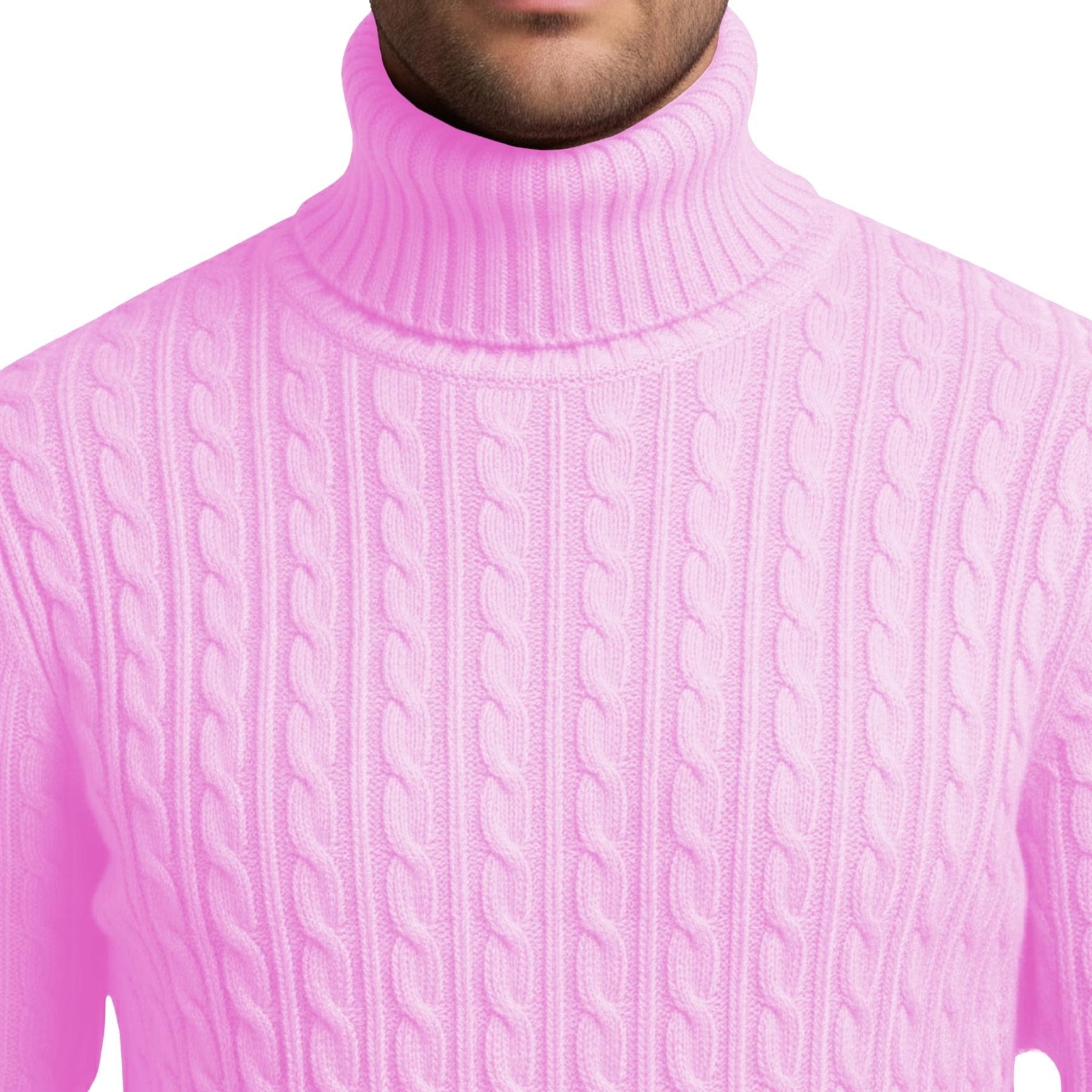 Herren Polo Rollkragen Langarm Pullover Zopfmuster Winterpullover Pulli - Bild 12 von 154