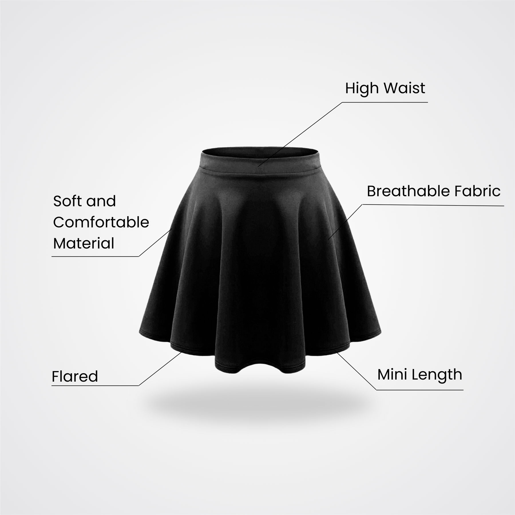 Girls Kids Plain Flared Skirt High Waistband Flippy Stretchy Short Skater Skirt - Picture 17 of 92