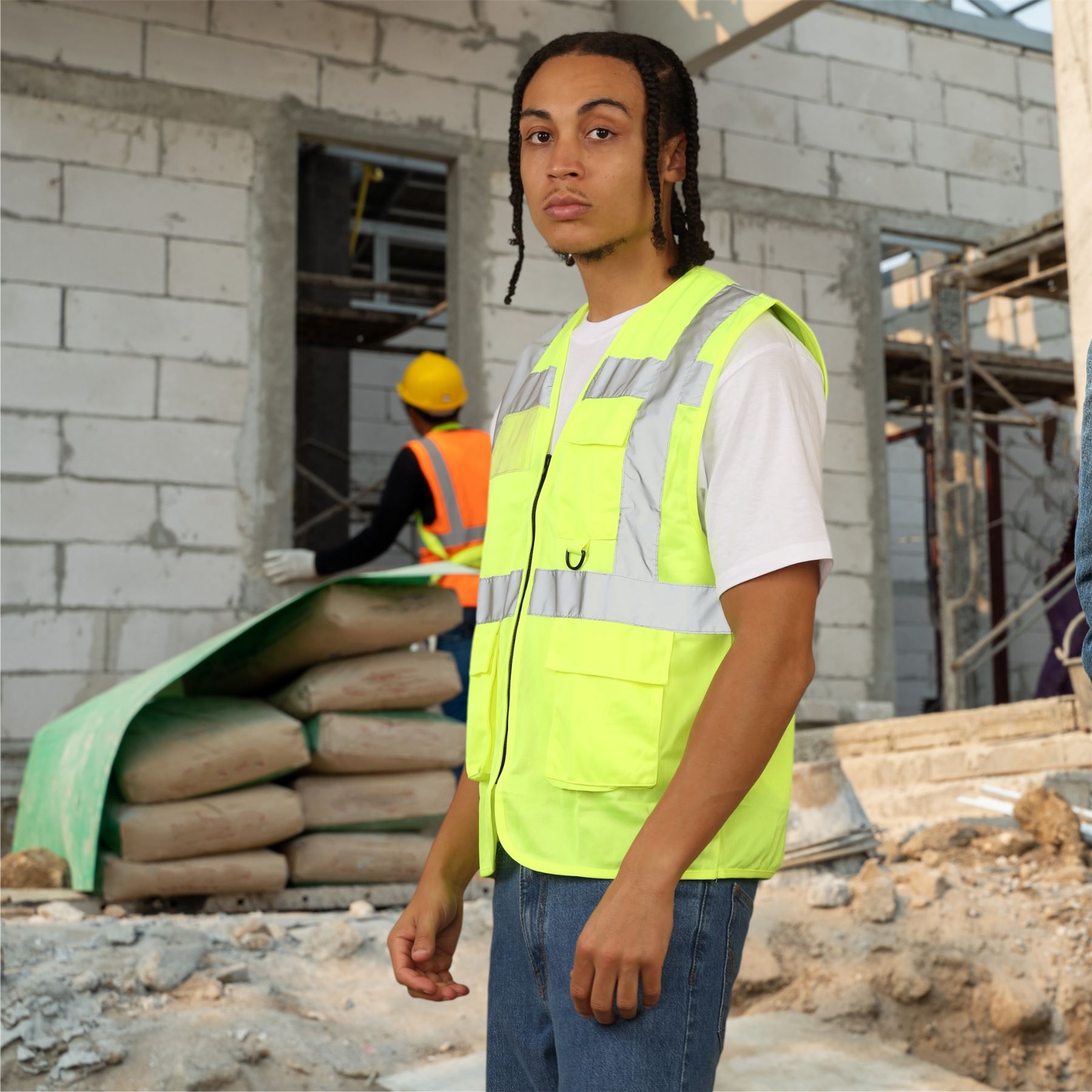 Chaleco de alta visibilidad para hombre chaleco de seguridad reflectante chaqueta de trabajo de alta visibilidad - Imagen 13 de 13