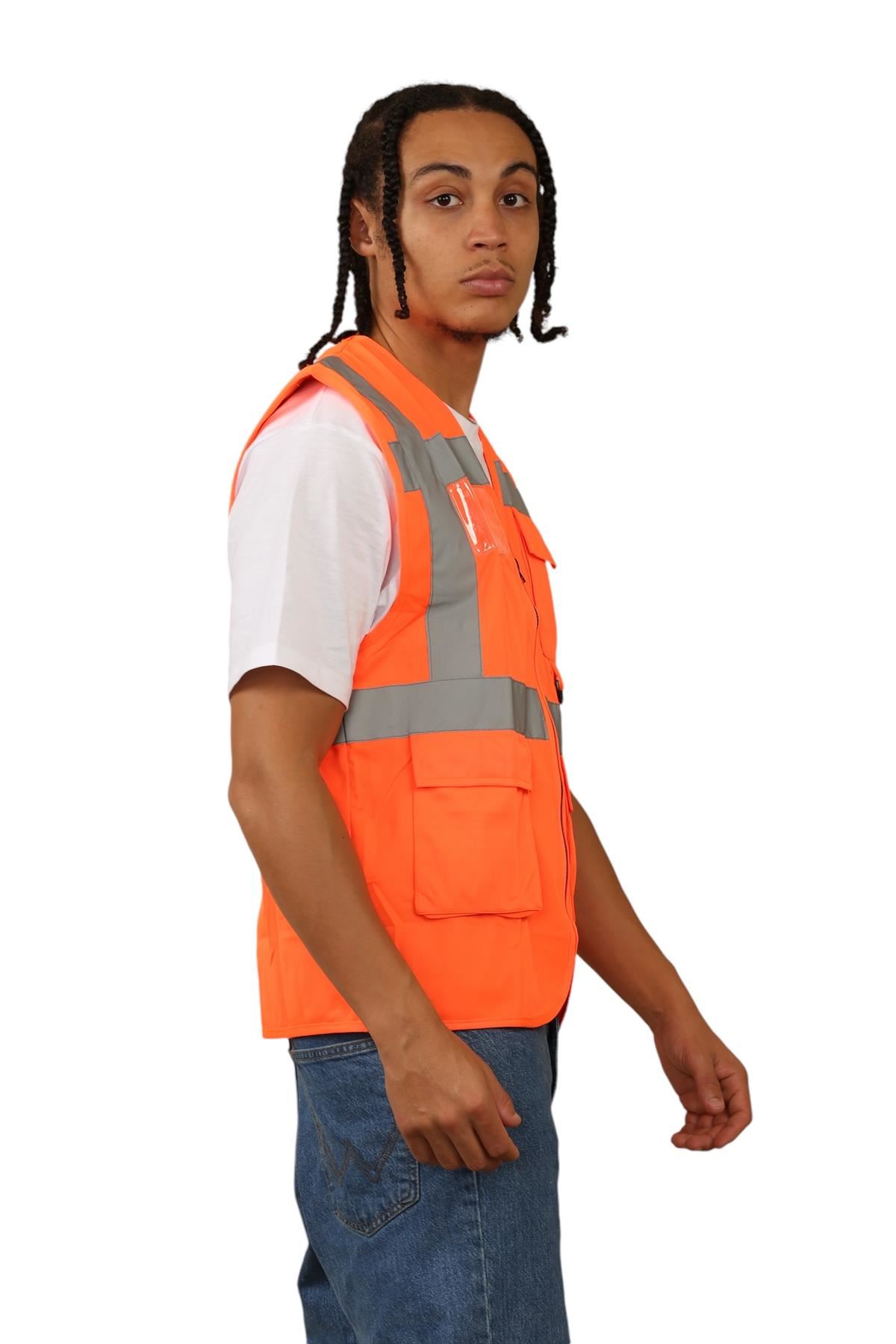 Chaleco de alta visibilidad para hombre chaleco de seguridad reflectante chaqueta de trabajo de alta visibilidad - Imagen 6 de 13