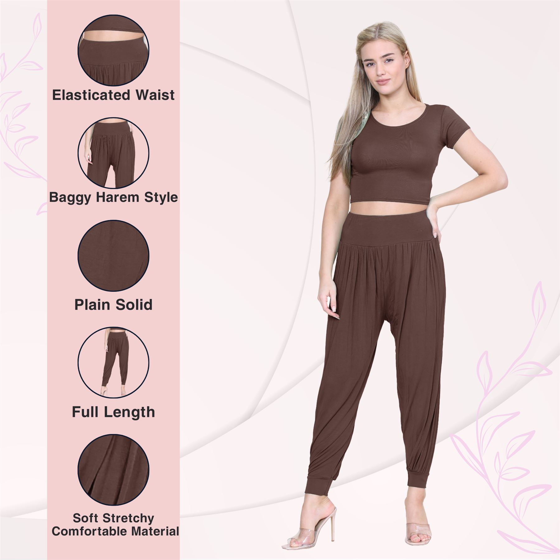 Womens Alibaba Harem Leggings Cuffed Bottoms Plain Hareem Trousers Baggy Pants - Picture 23 of 130