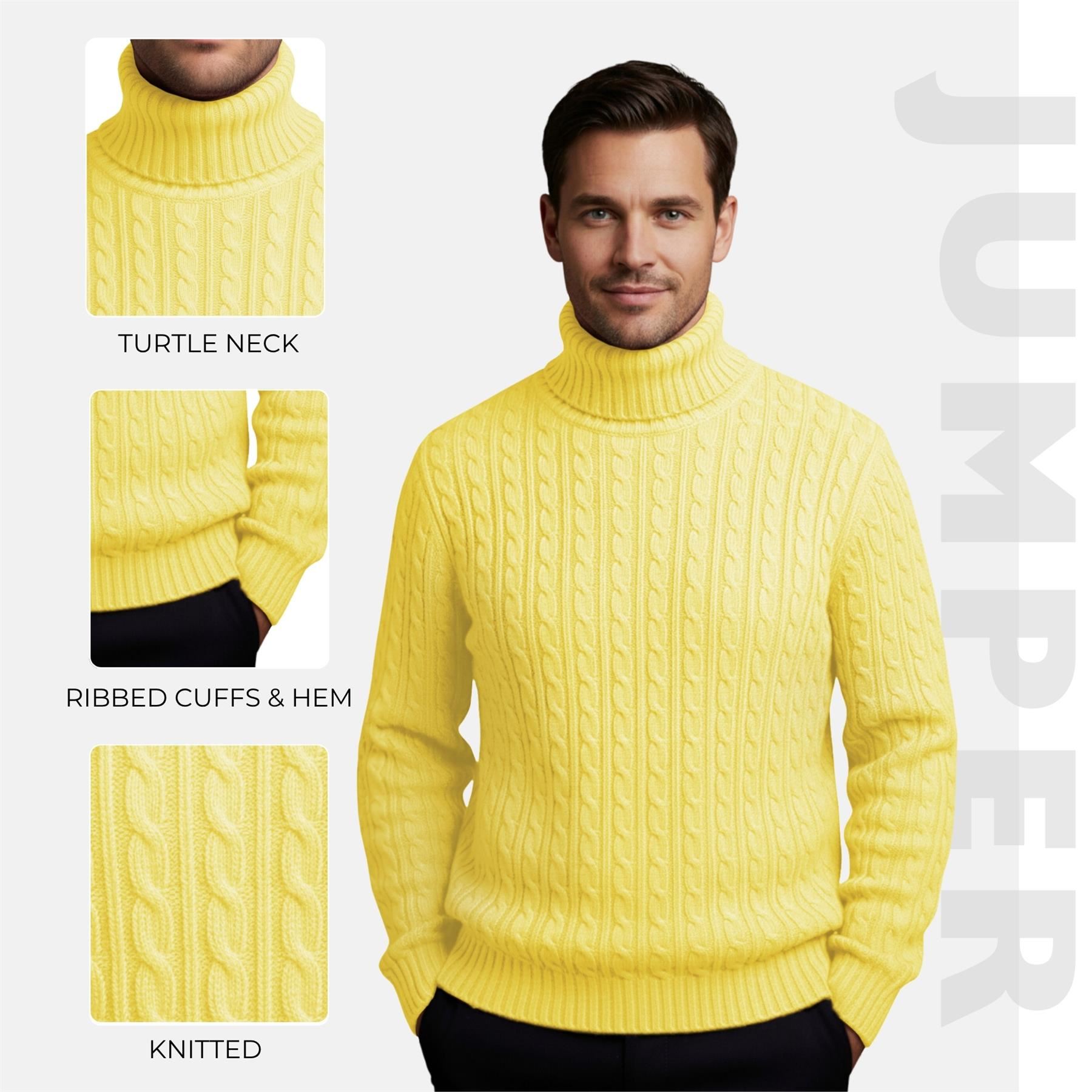 Herren Polo Rollkragen Langarm Pullover Zopfmuster Winterpullover Pulli - Bild 145 von 154