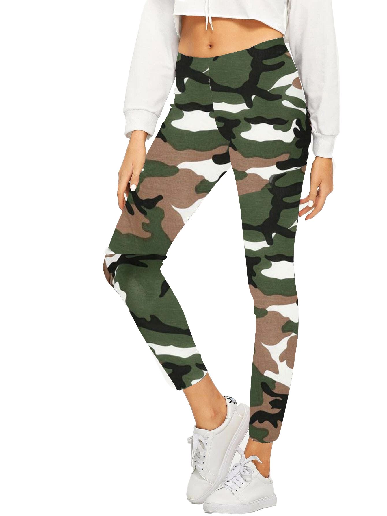 Womens Gym Leggings Printed Full Length Ladies Stretchy Skinny Dance Yoga Pants - Picture 2 of 11