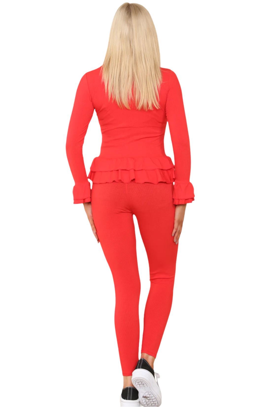 Damas Juego de 2 piezas de ropa de salón con botones peplum manga larga - Imagen 39 de 55