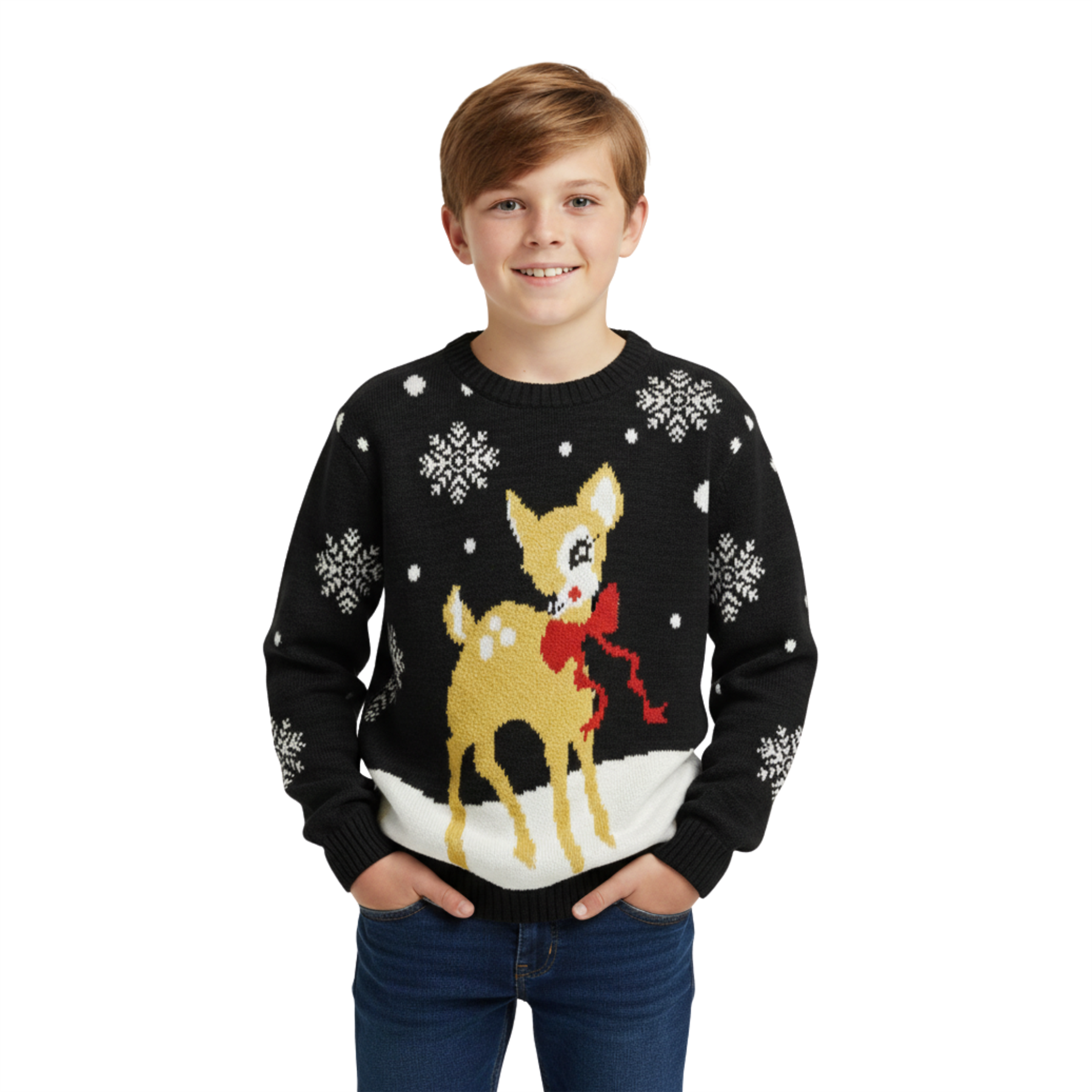 Kids Christmas Jumper Girls Boy Reindeer Sweater Children Novelty Xmas Sweater - Picture 4 of 97