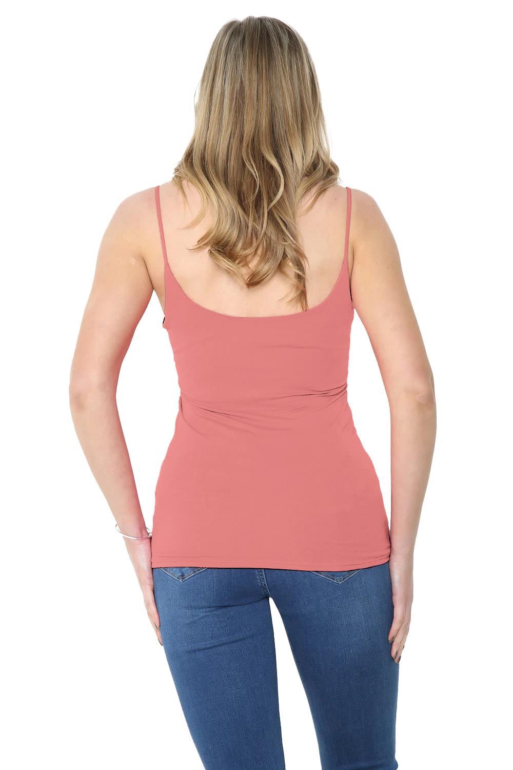 Womens Bodycon Cami Strappy Tank Top Plain Summer Activewear Vest Top, Pack of 3 - Picture 165 of 221