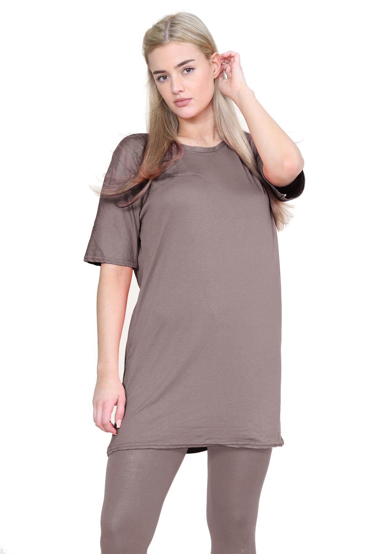 Damas Longline Suelto Camiseta Leggings Gimnasio Chándal Conjunto Coord 2 Piezas Ropa de Salón - Imagen 66 de 155