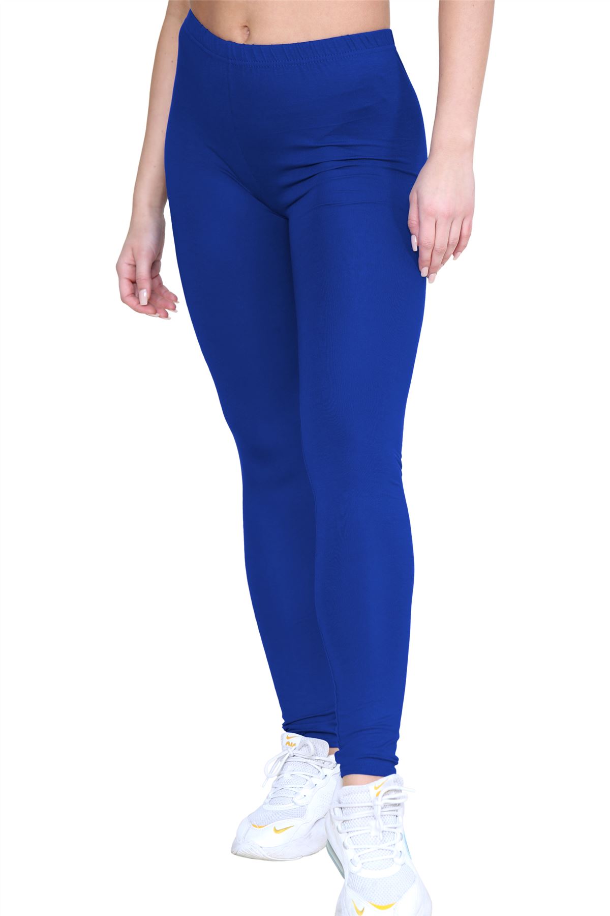Womens Leggings Full Length Basic Plain Viscose Skinny Slim Fit Stretchy Pants - Picture 15 of 32