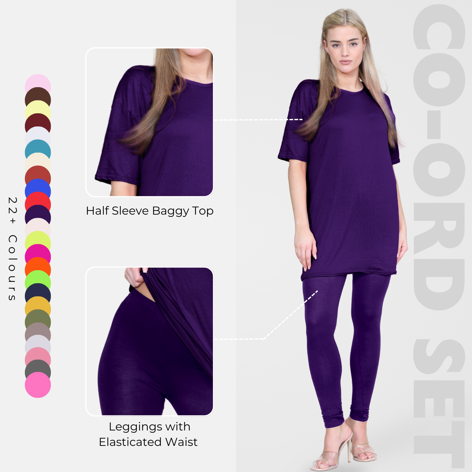 Damas Longline Suelto Camiseta Leggings Gimnasio Chándal Conjunto Coord 2 Piezas Ropa de Salón - Imagen 97 de 155