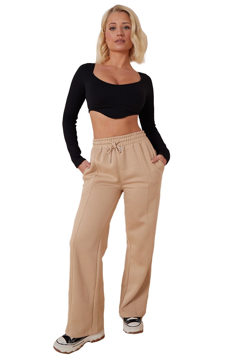 Ladies Fleece Lined Trousers Sweatpants Elastic Waist Wide Leg Loungewear Pants - Picture 39 of 43