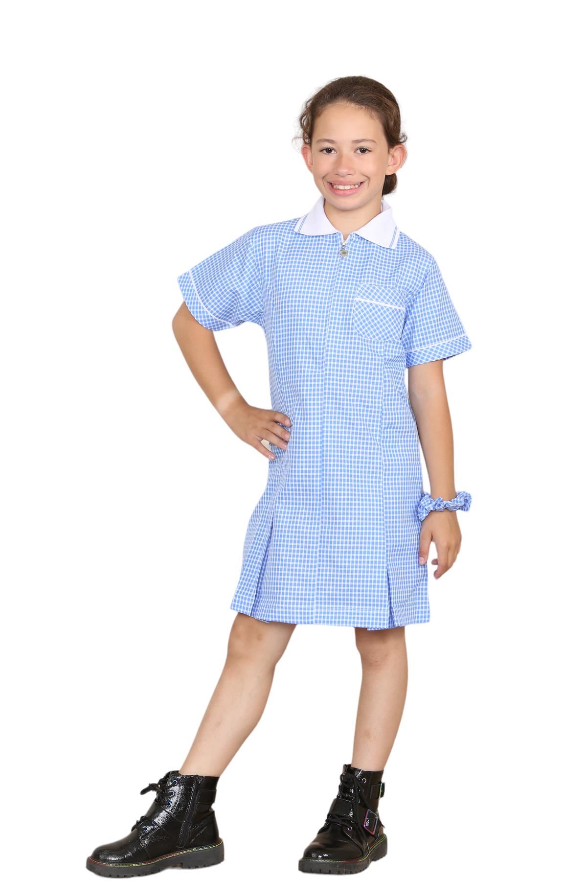 Mädchen Gingham Schule Kurzarm Plissee Kleid Schuluniform Sommer 2er Pack - Bild 38 von 49