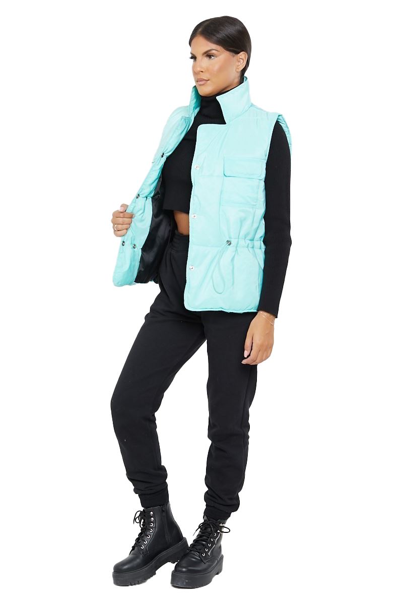Chaleco para mujer Bodywarmer acolchado acolchado acolchado chaqueta botón chaleco abrigo acolchado cálido - Imagen 3 de 22